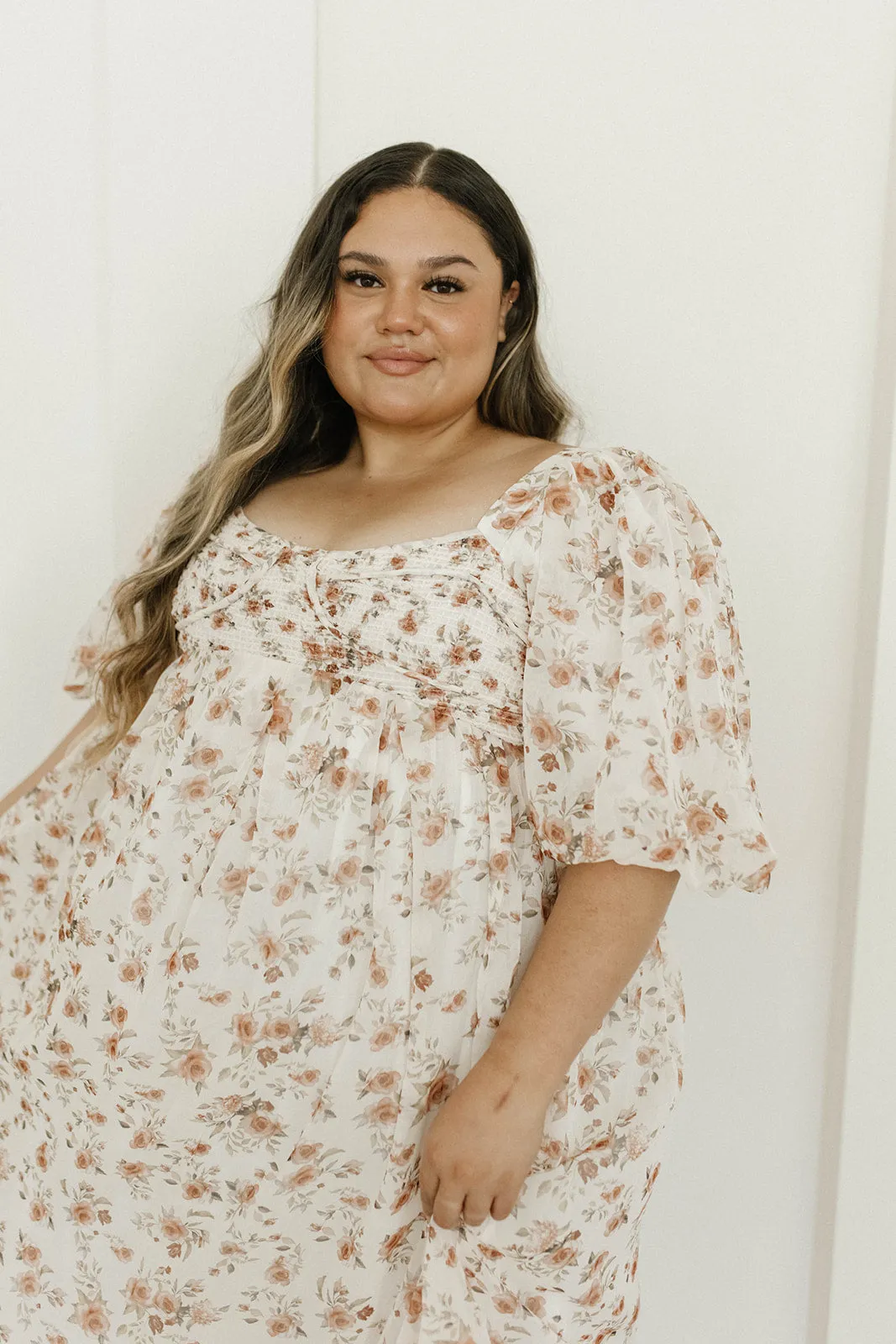 Harlow Maxi Dress in Ivory Floral - Bump Friendly & Inclusive Sizing (S-3XL)