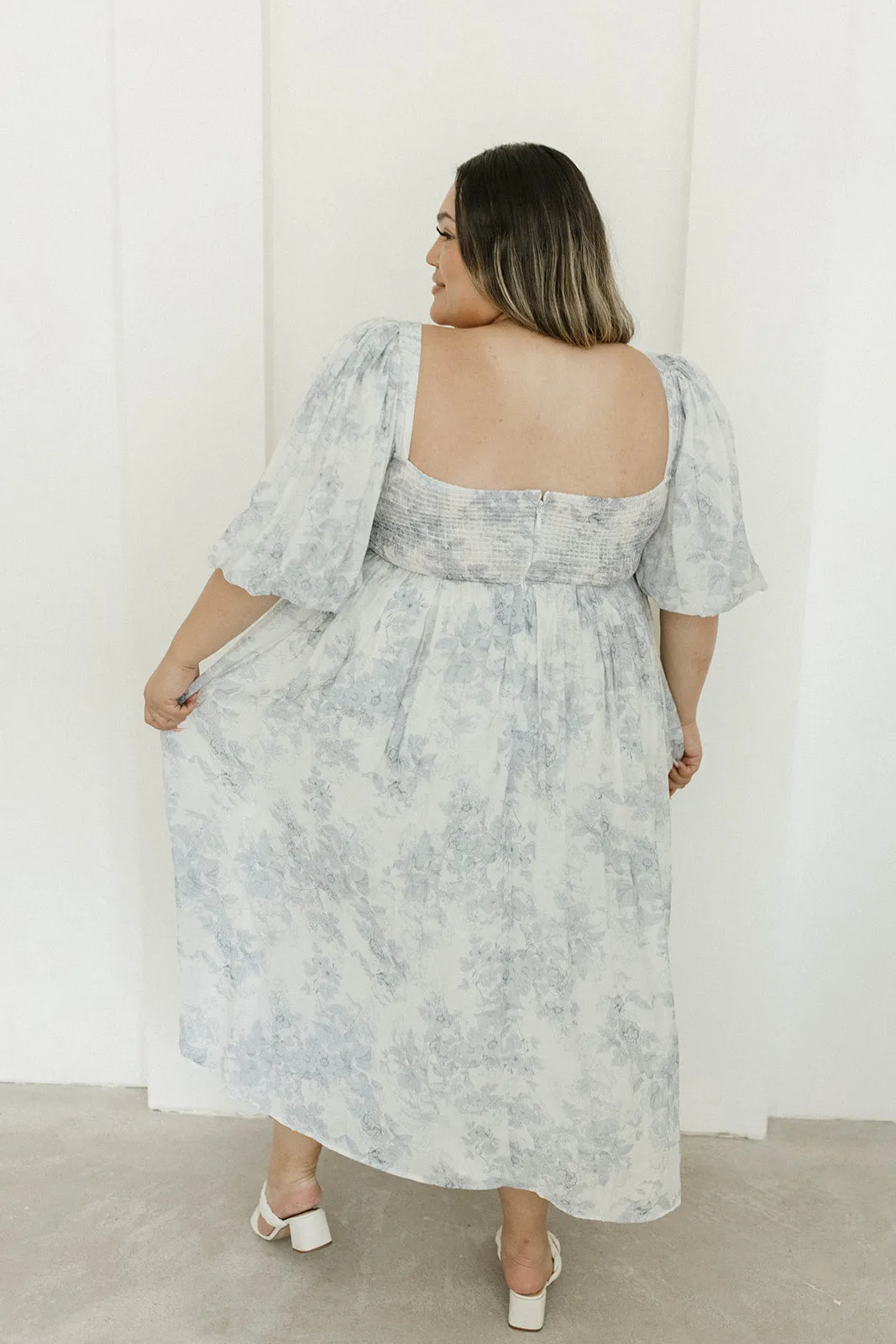 Harlow Maxi Dress in Light Blue Floral - Bump Friendly and Size Inclusive (S-3XL)