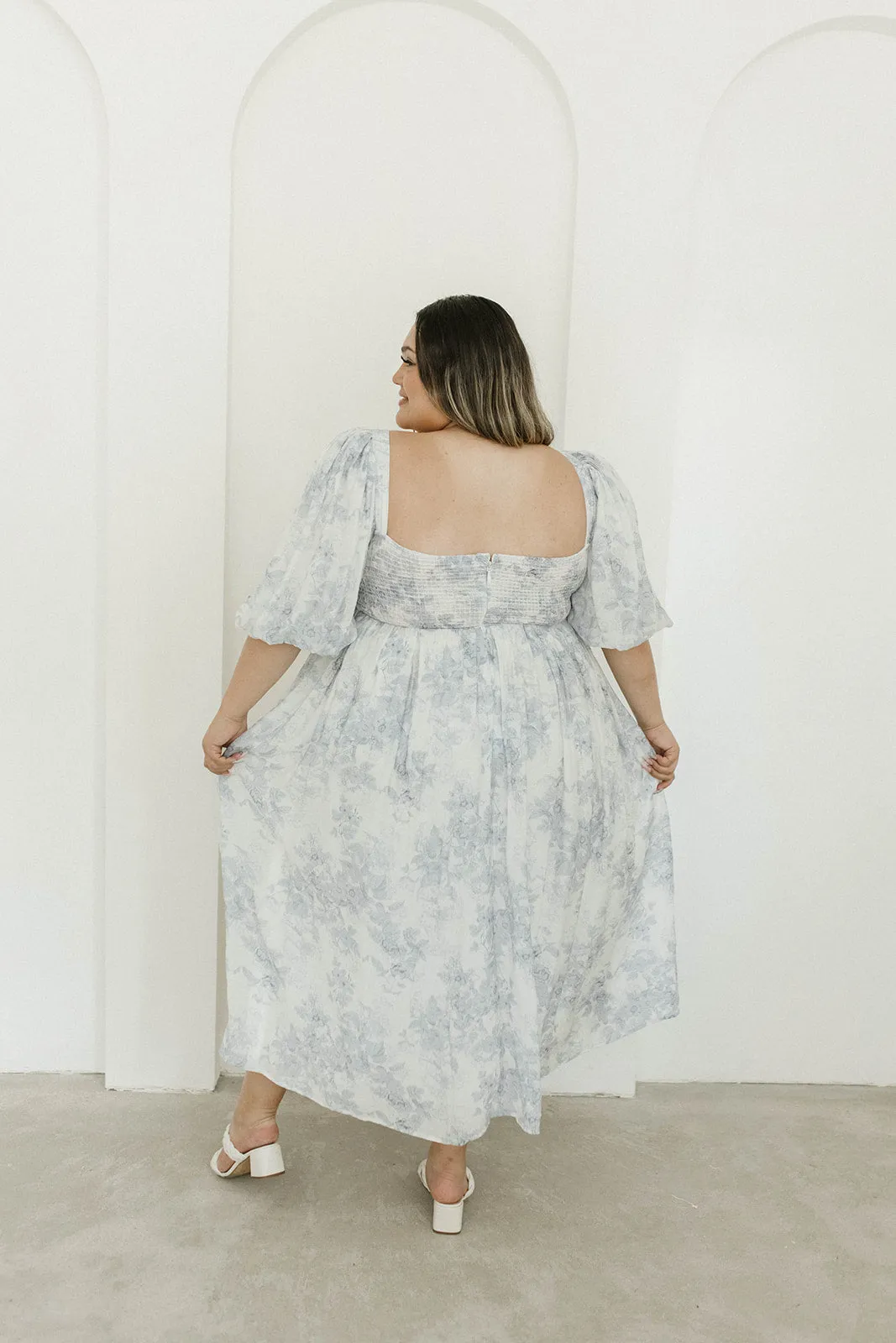 Harlow Maxi Dress in Light Blue Floral - Bump Friendly and Size Inclusive (S-3XL)