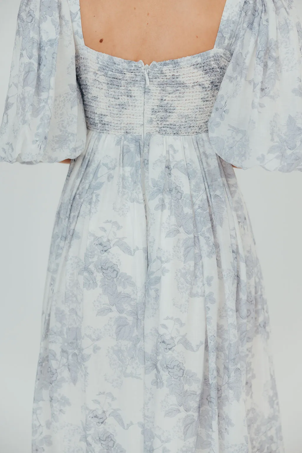 Harlow Maxi Dress in Light Blue Floral - Bump Friendly and Size Inclusive (S-3XL)