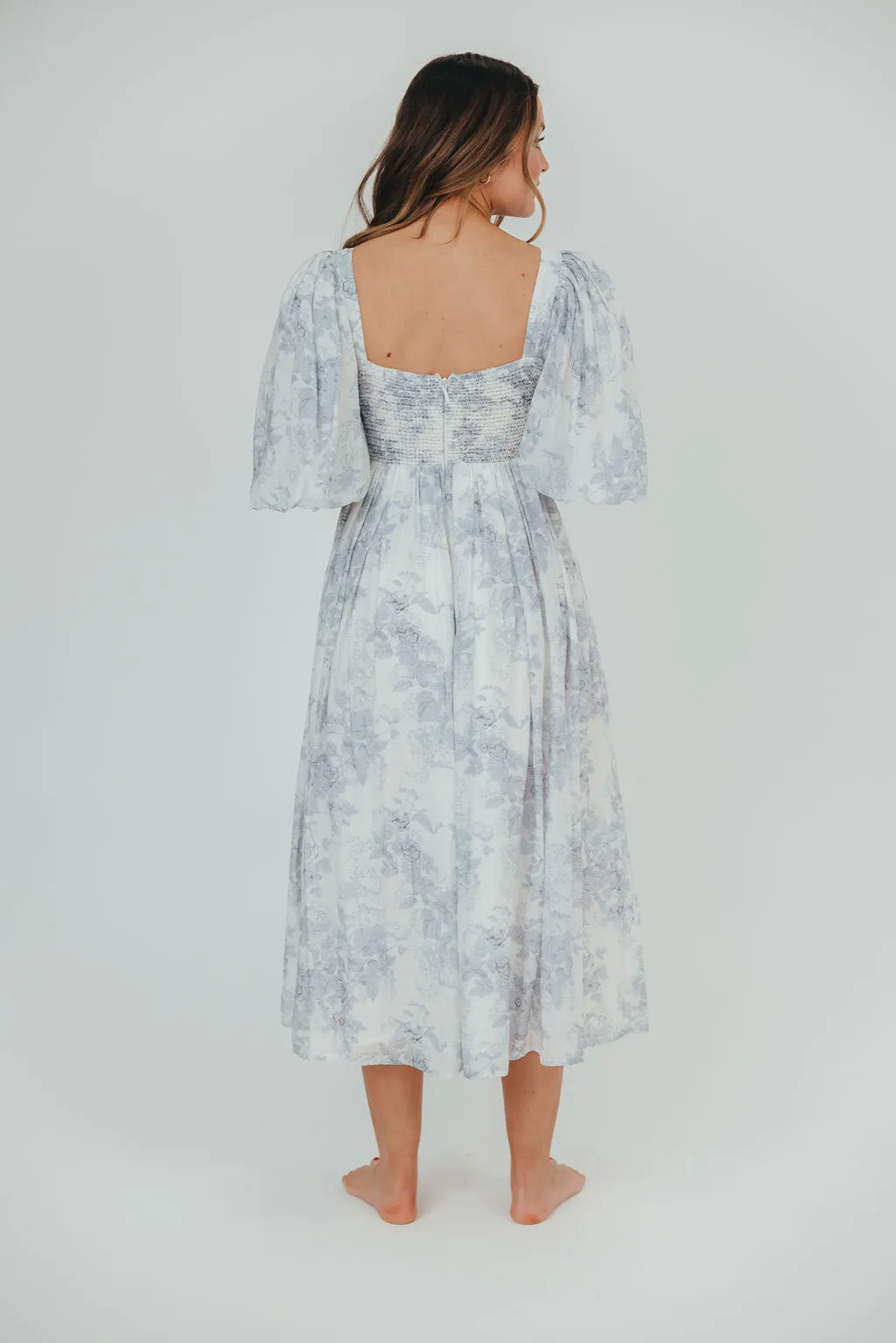 Harlow Maxi Dress in Light Blue Floral - Bump Friendly and Size Inclusive (S-3XL)