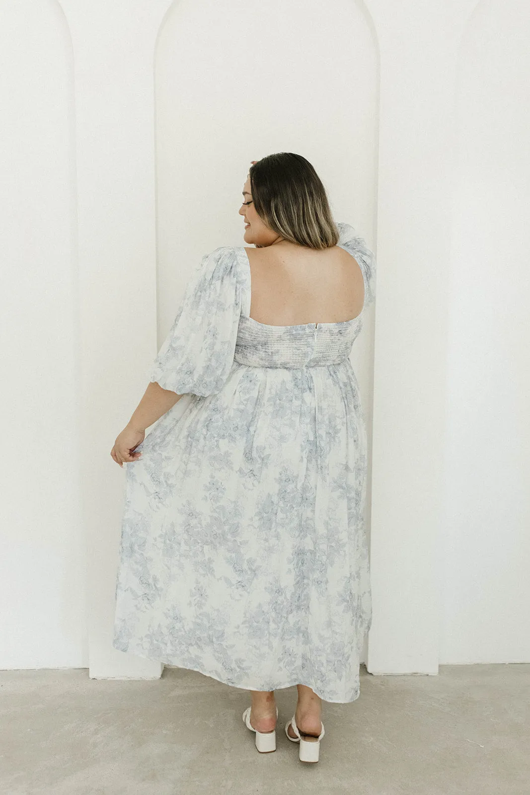 Harlow Maxi Dress in Light Blue Floral - Bump Friendly and Size Inclusive (S-3XL)