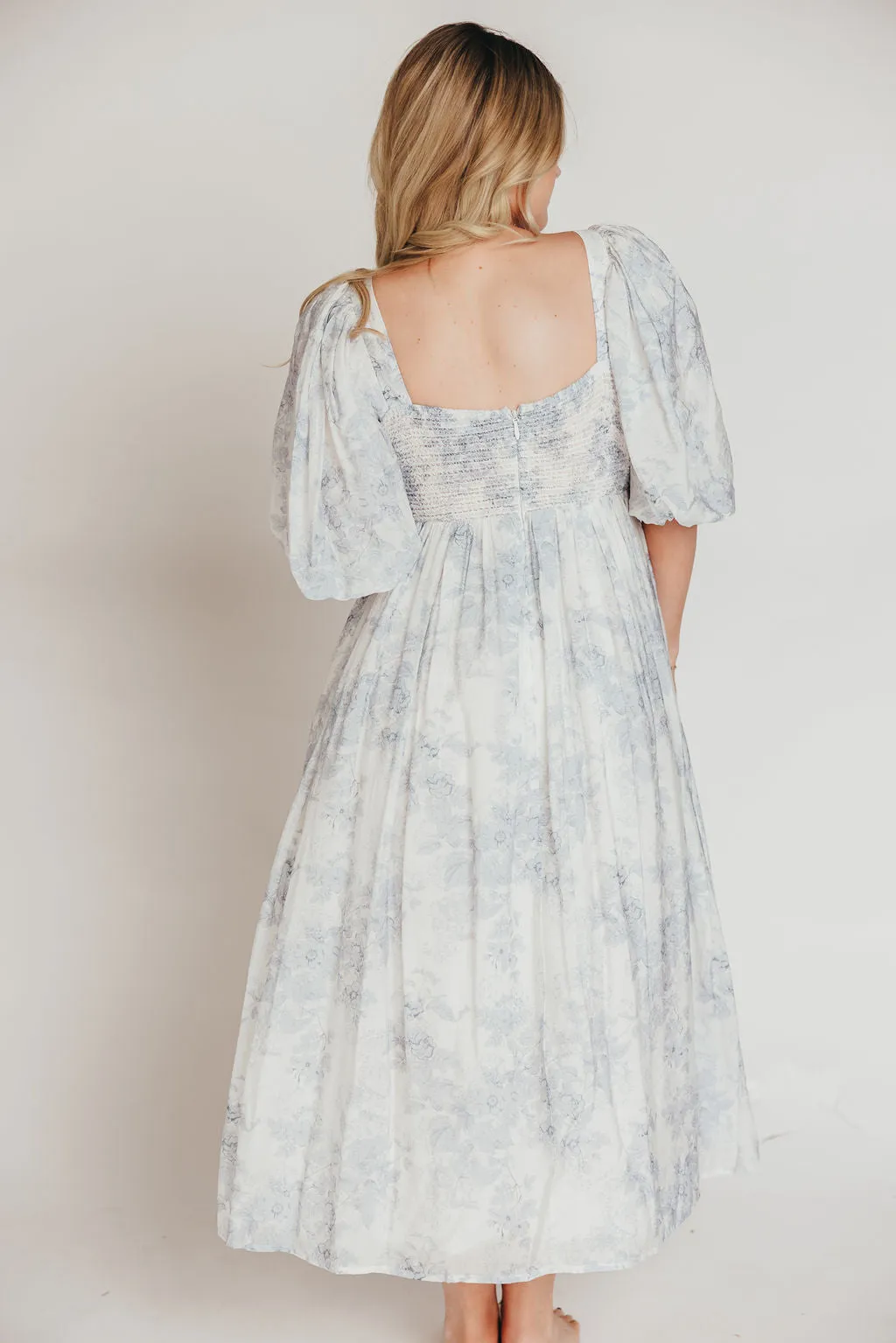 Harlow Maxi Dress in Light Blue Floral - Bump Friendly and Size Inclusive (S-3XL)