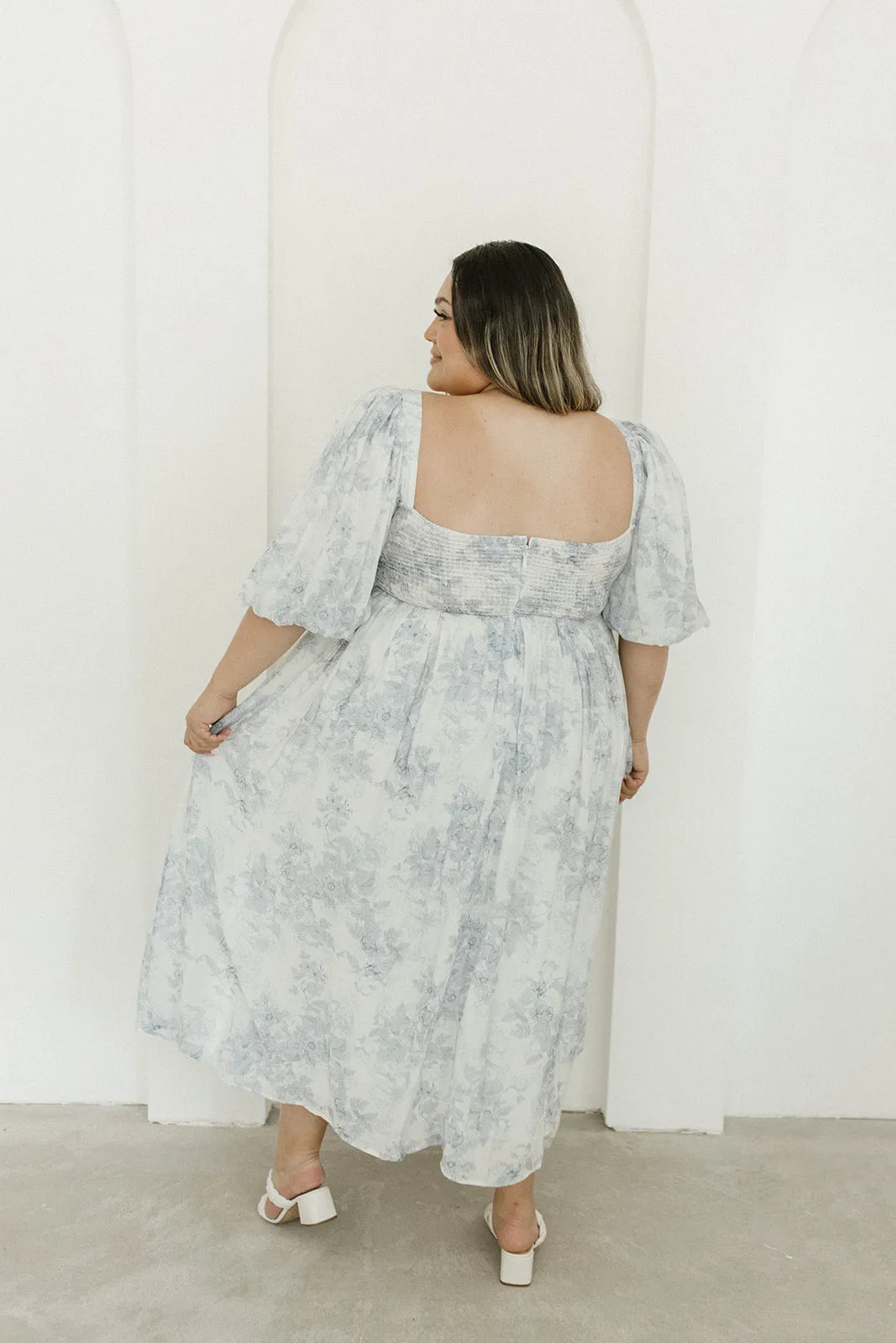 Harlow Maxi Dress in Light Blue Floral - Bump Friendly and Size Inclusive (S-3XL)