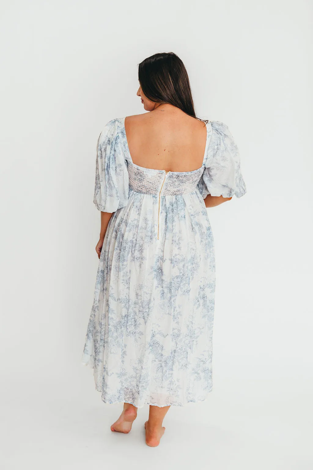 Harlow Maxi Dress in Light Blue Floral - Bump Friendly and Size Inclusive (S-3XL)