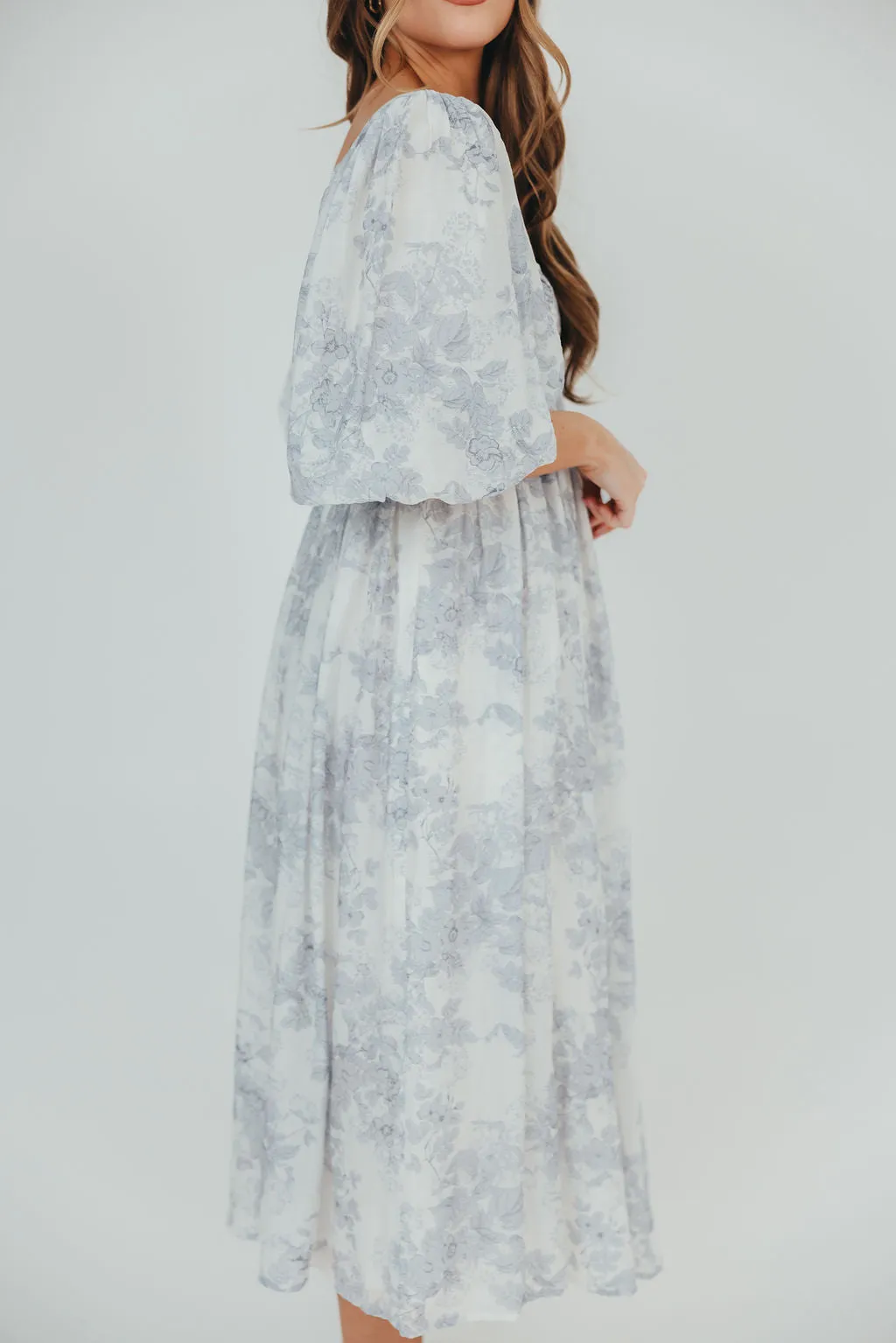 Harlow Maxi Dress in Light Blue Floral - Bump Friendly and Size Inclusive (S-3XL)