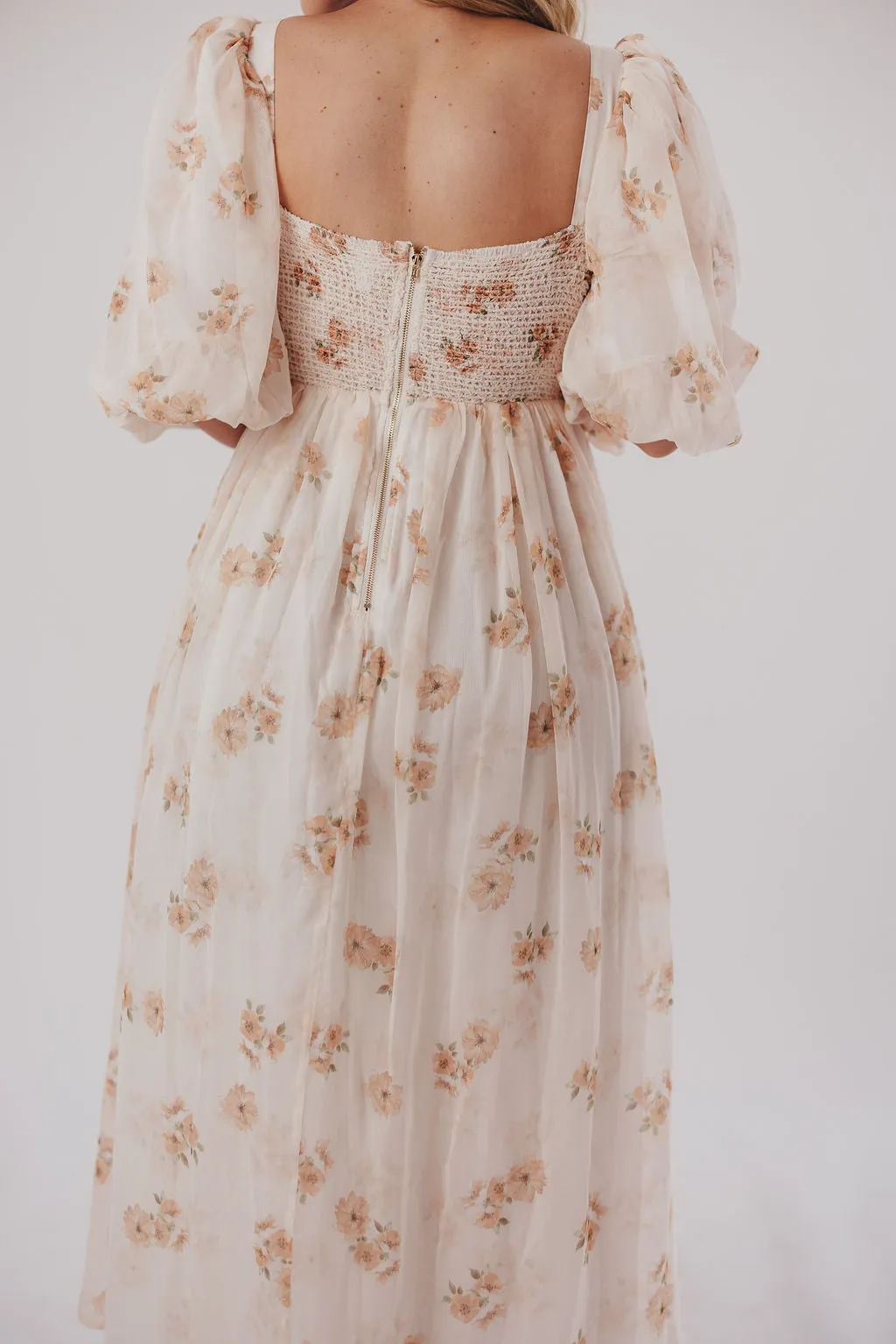 Harlow Maxi Dress in Taupe Floral - Bump Friendly & Inclusive Sizing (S-3XL)
