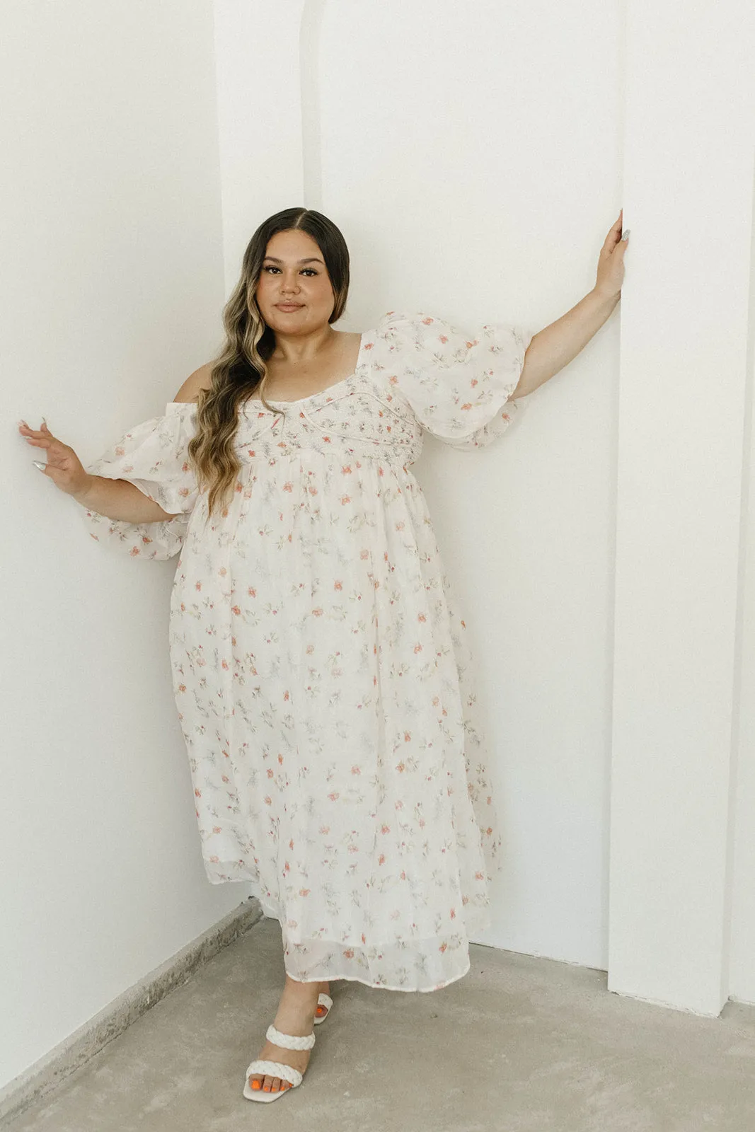 Harlow Maxi Dress in Tiny Pink Floral - Bump Friendly & Inclusive Sizing (S-3XL)