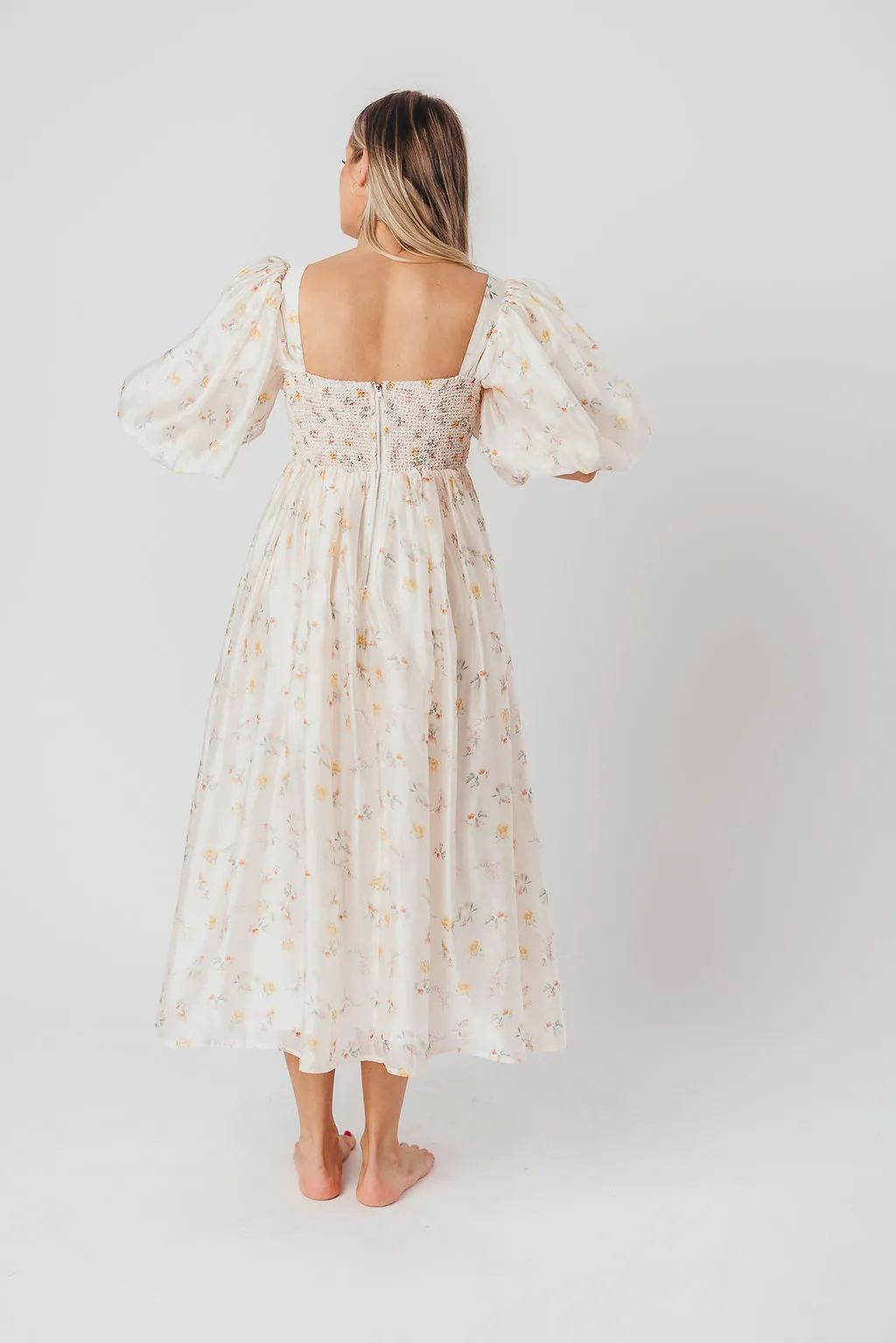 Harlow Maxi Dress in Tiny Yellow Floral - Bump Friendly & Inclusive Sizing (S-3XL)