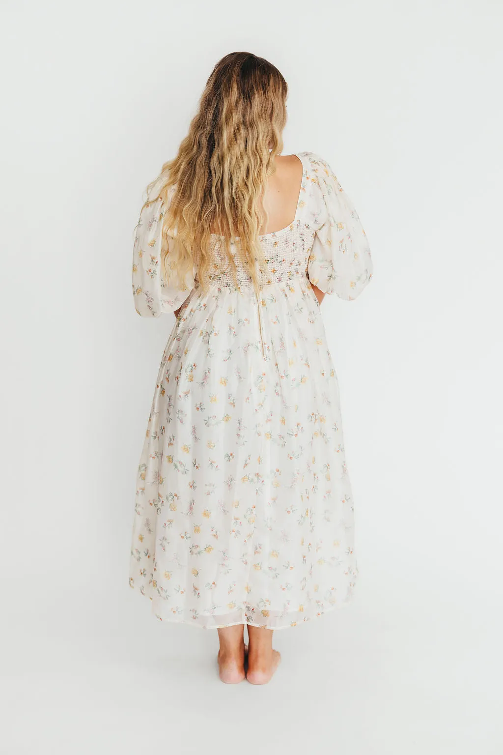 Harlow Maxi Dress in Tiny Yellow Floral - Bump Friendly & Inclusive Sizing (S-3XL)