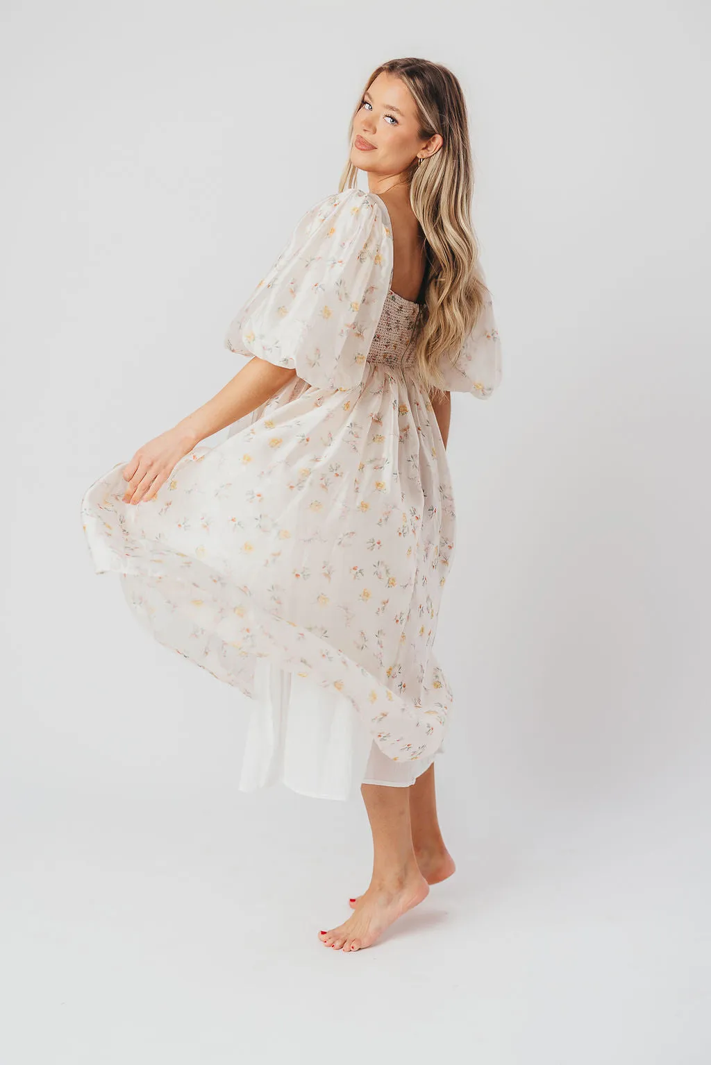 Harlow Maxi Dress in Tiny Yellow Floral - Bump Friendly & Inclusive Sizing (S-3XL)