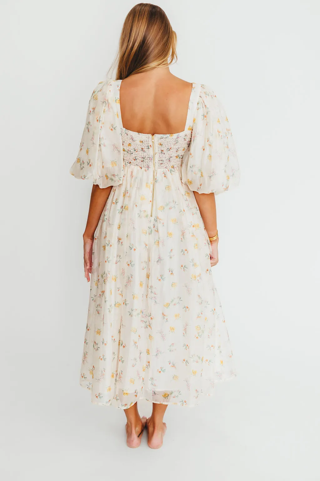 Harlow Maxi Dress in Tiny Yellow Floral - Bump Friendly & Inclusive Sizing (S-3XL)