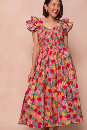 Hattie Dress in Tulips