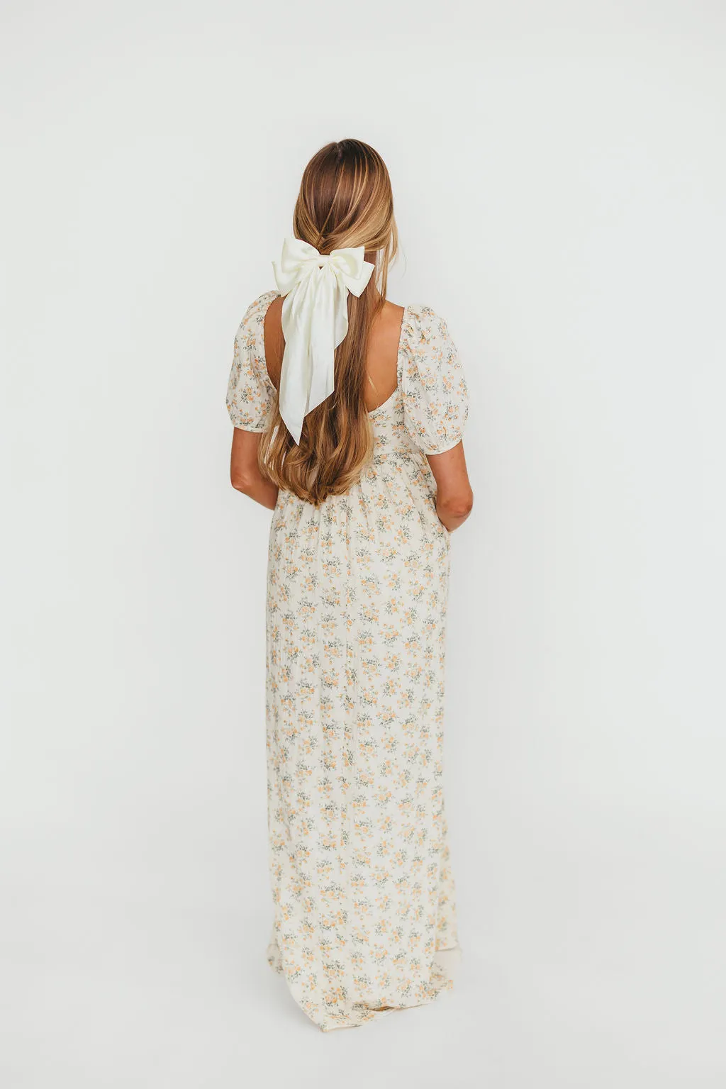 Haven 100% Cotton Tie-Front Maxi Dress in Orange/Green Floral -Bump Friendly- PRE-ORDER