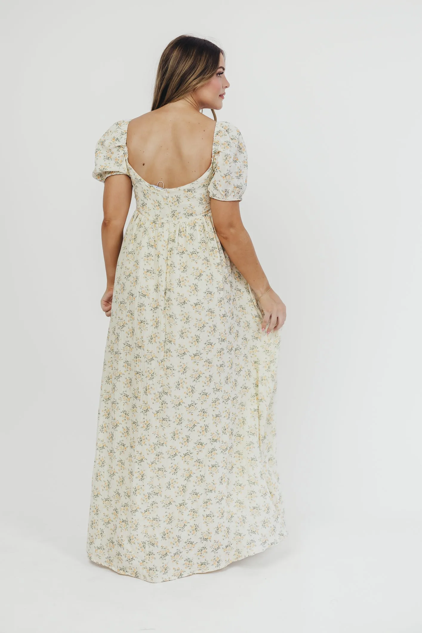 Haven 100% Cotton Tie-Front Maxi Dress in Orange/Green Floral -Bump Friendly- PRE-ORDER