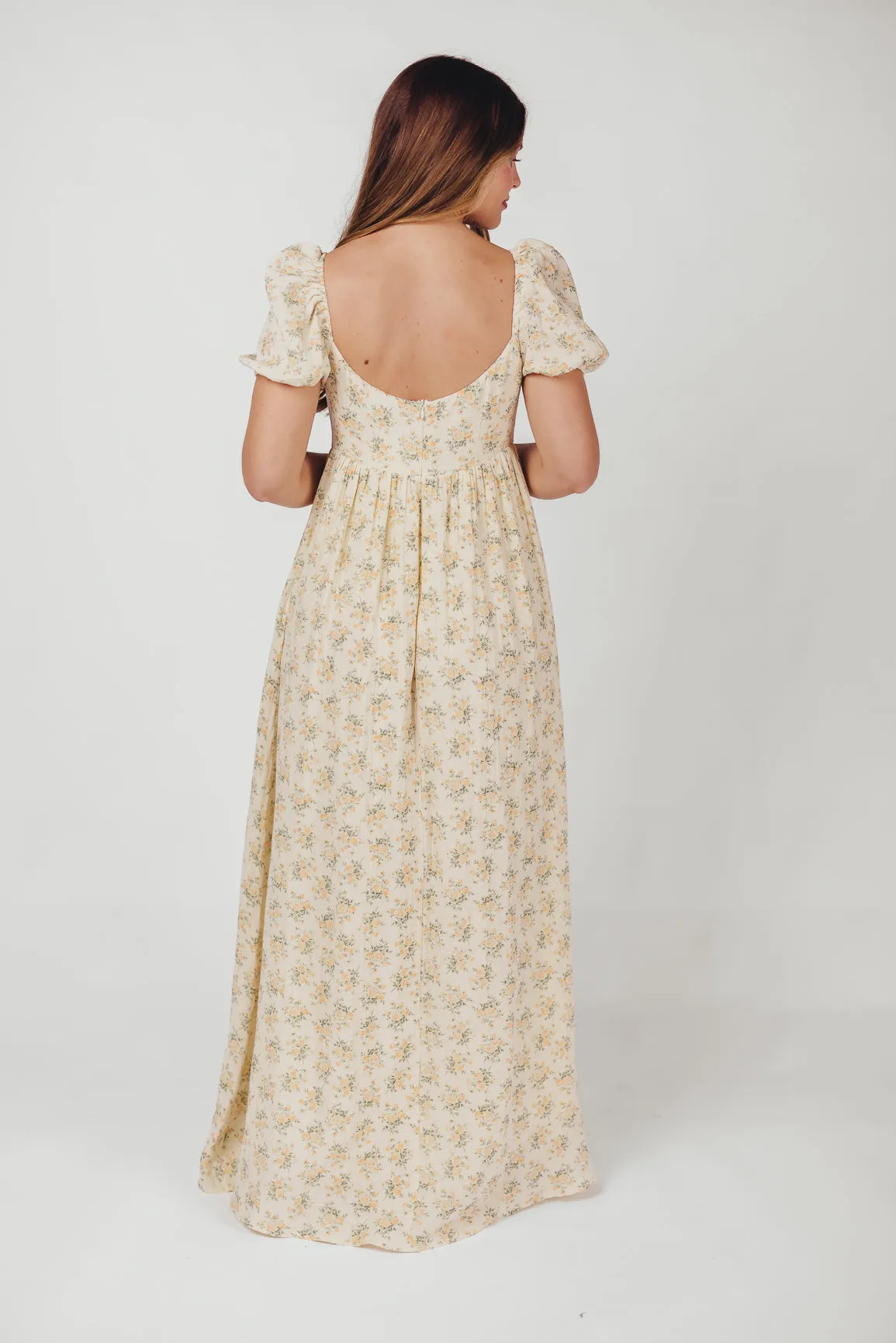 Haven 100% Cotton Tie-Front Maxi Dress in Orange/Green Floral -Bump Friendly- PRE-ORDER