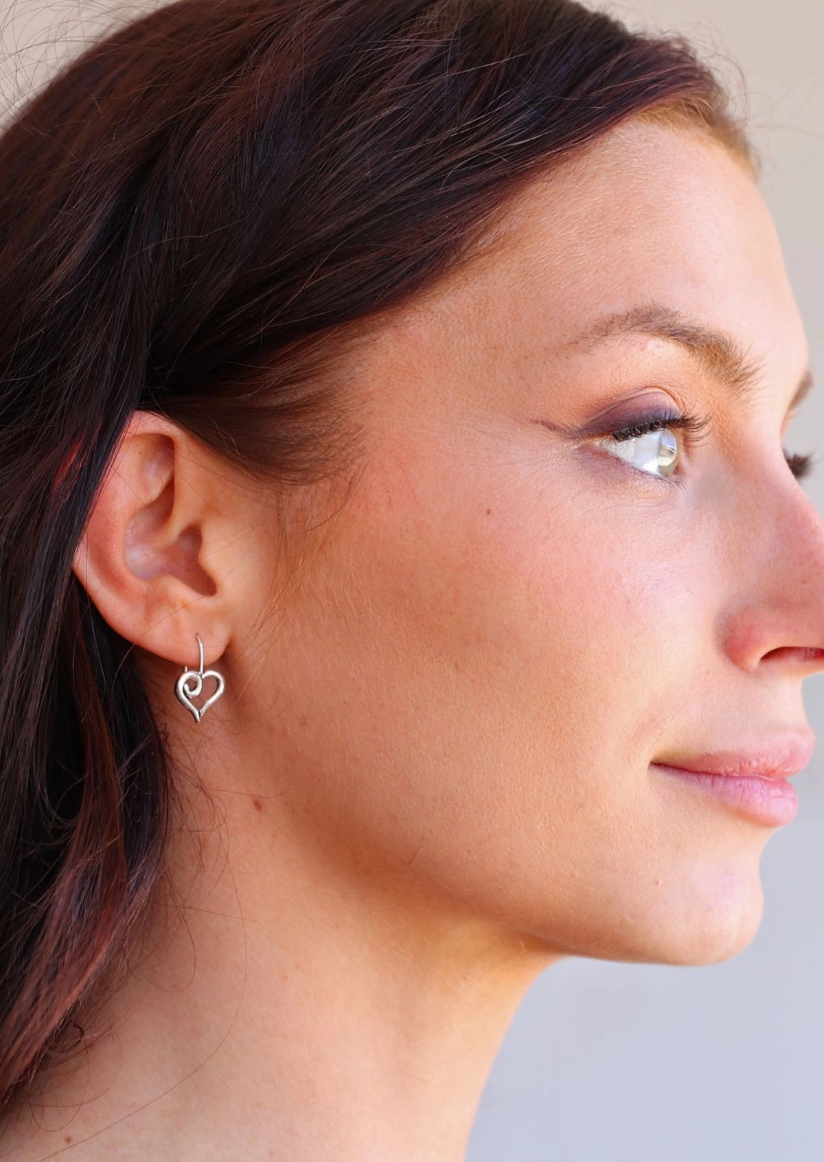 Hearts Silver Hook Earrings