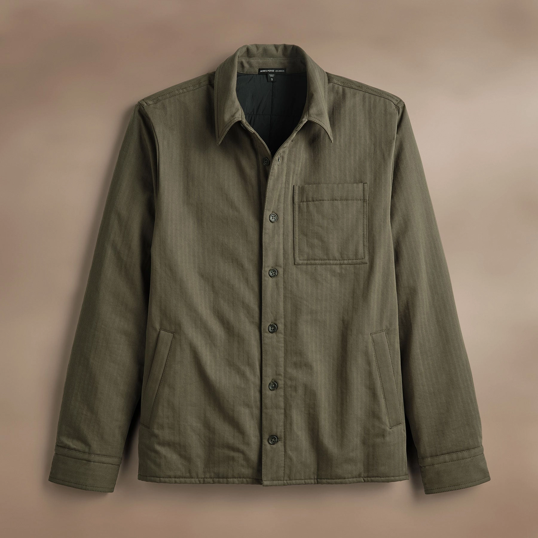 Herringbone Shirt Jacket - Army Green