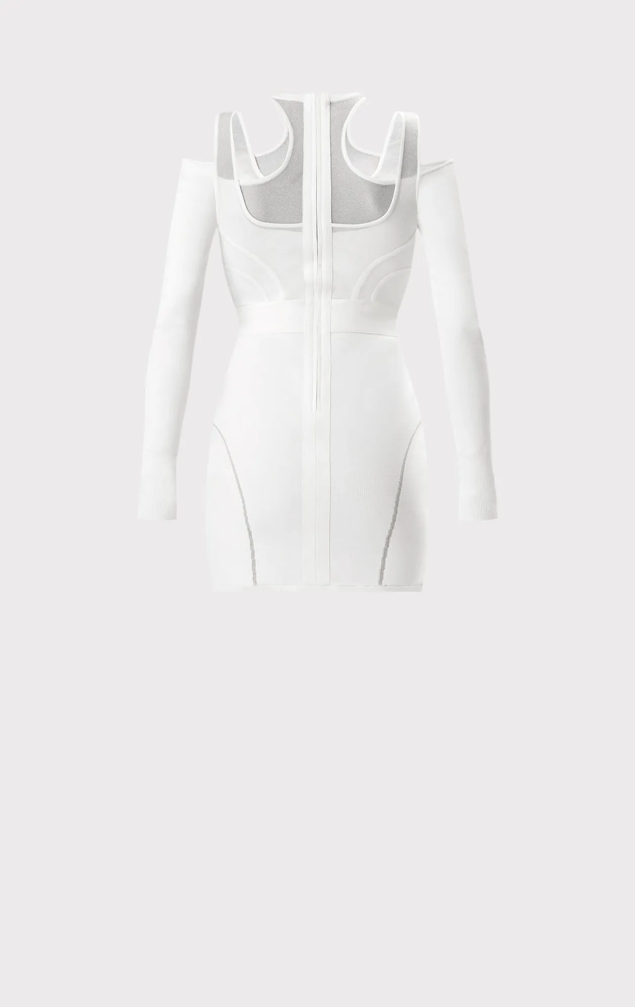 HERVÉ LÉGER X LAW ROACH LAYERED SHEER INTARSIA MINI DRESS
