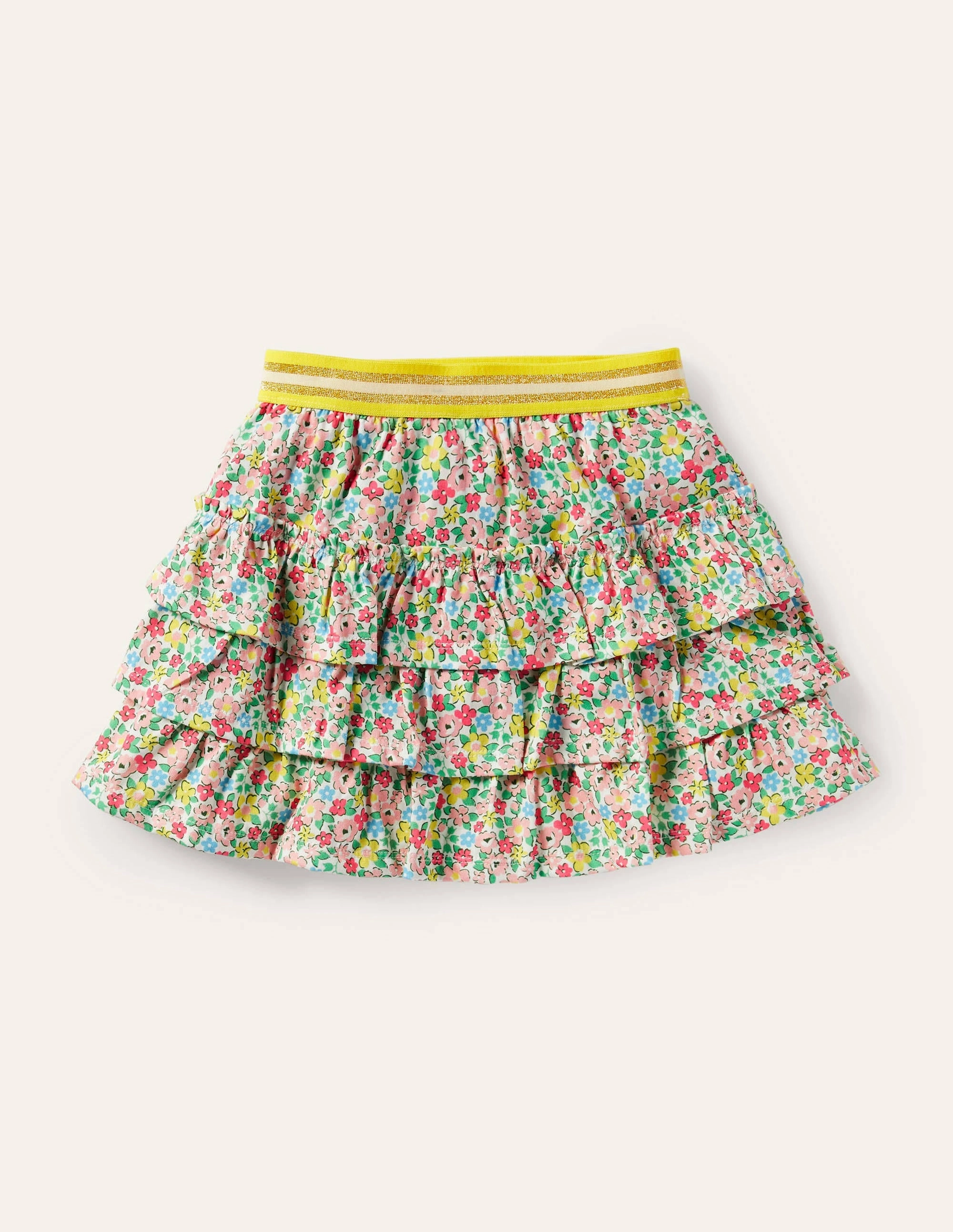 Jersey Ruffle Skort-Multi Spring Floral