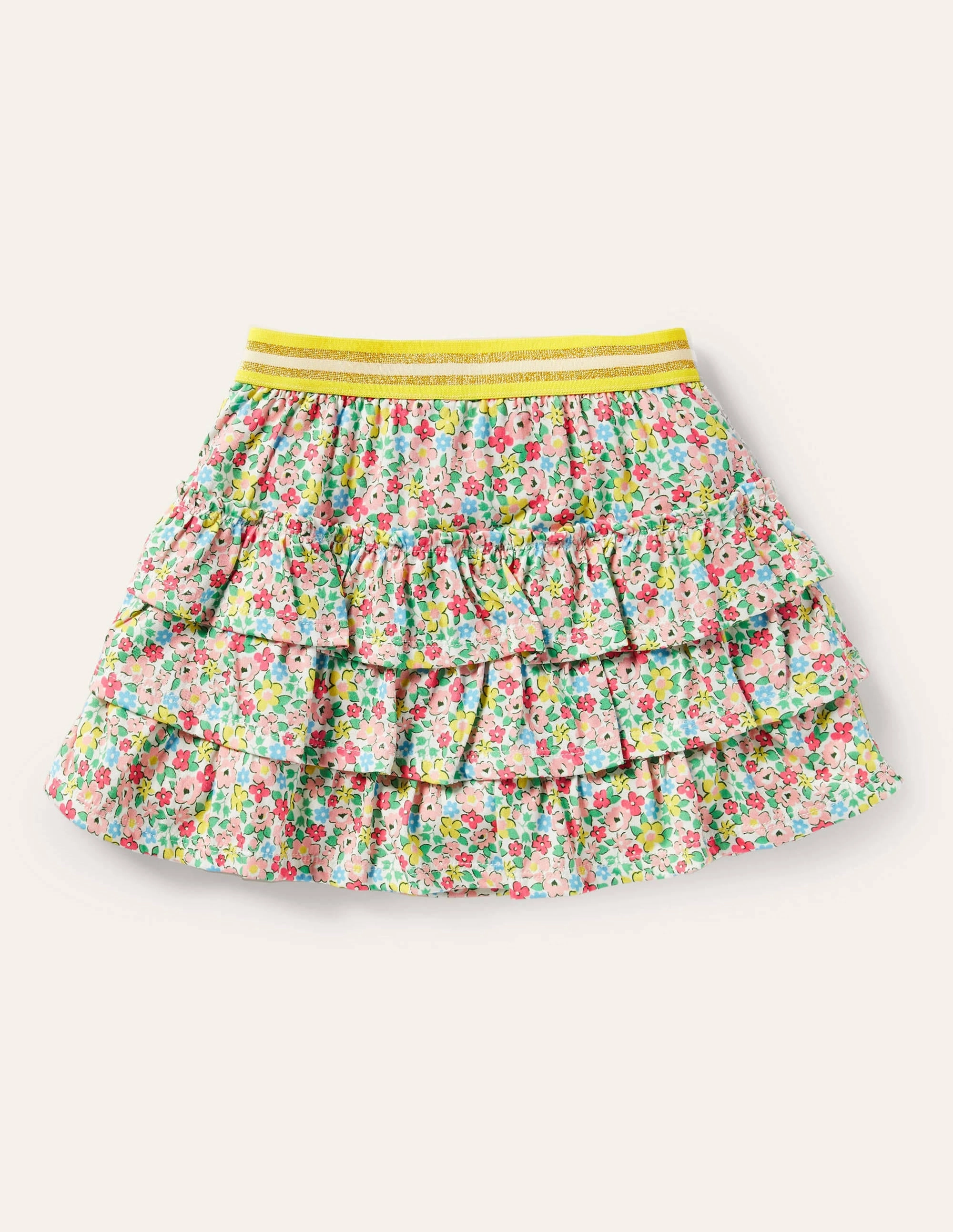 Jersey Ruffle Skort-Multi Spring Floral