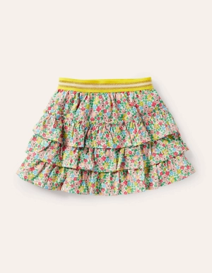 Jersey Ruffle Skort-Multi Spring Floral