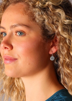 Karma Compass Silver Earrings