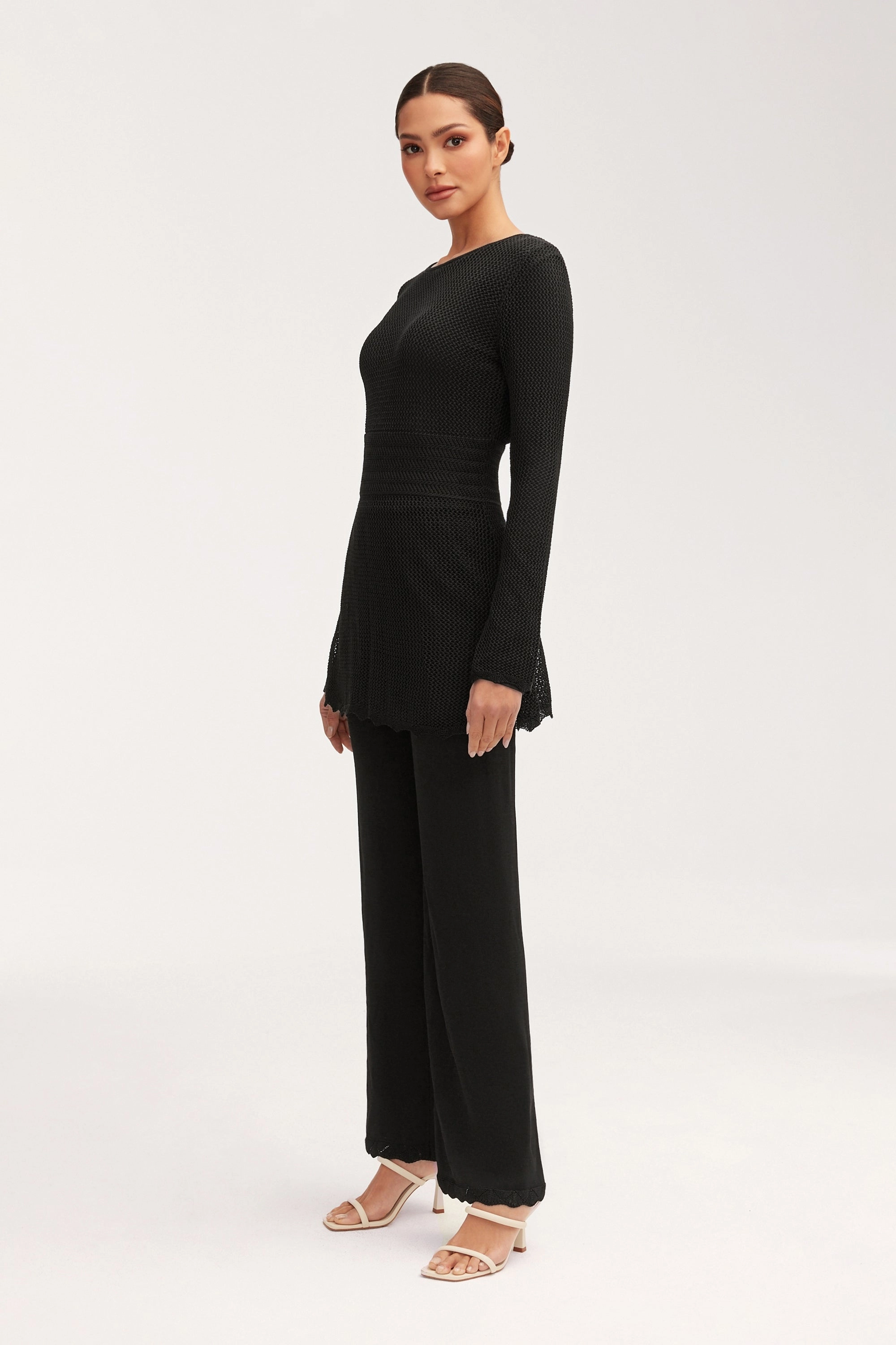Kendall Crochet Top - Black