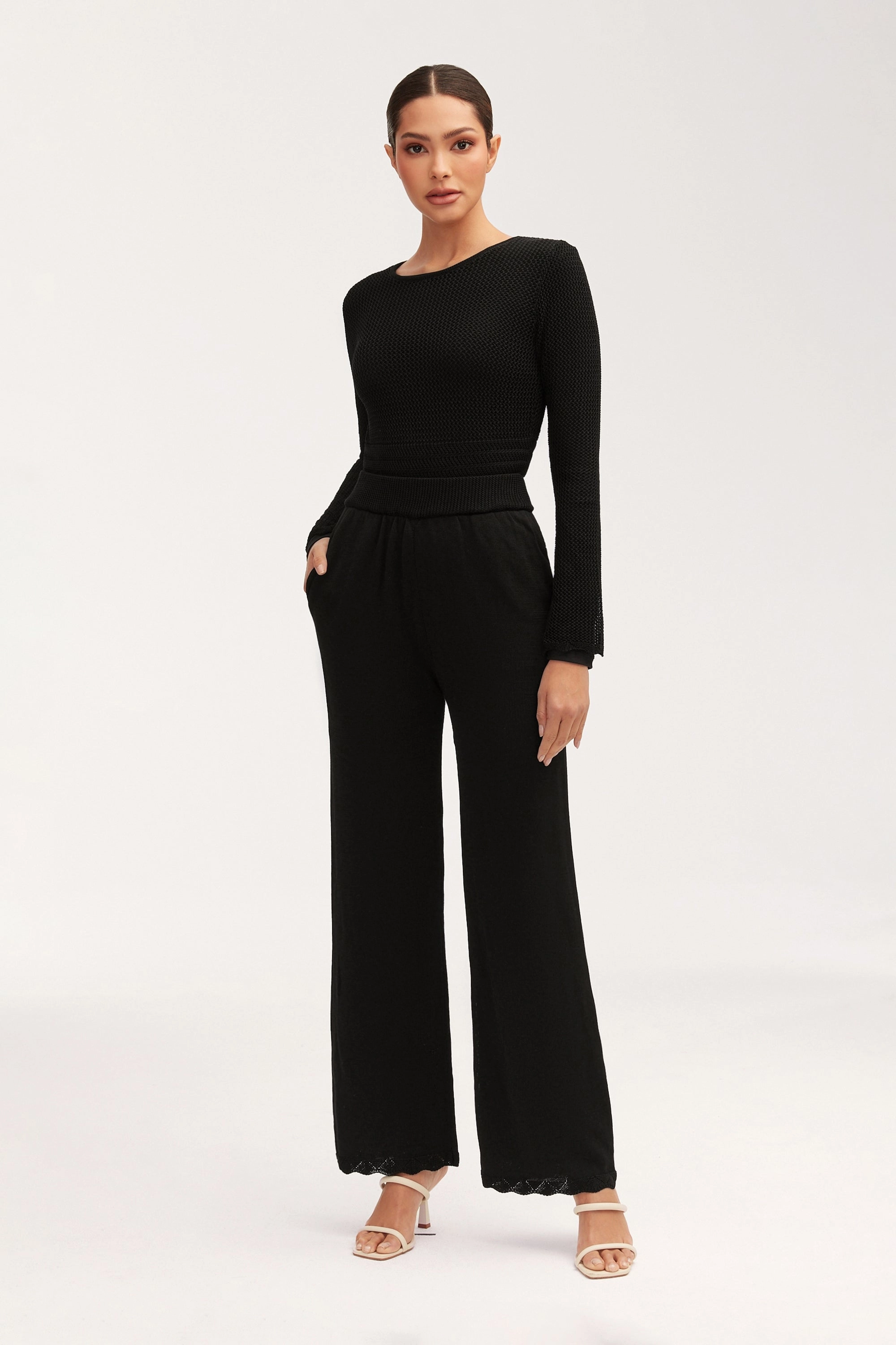 Kendall Crochet Top - Black