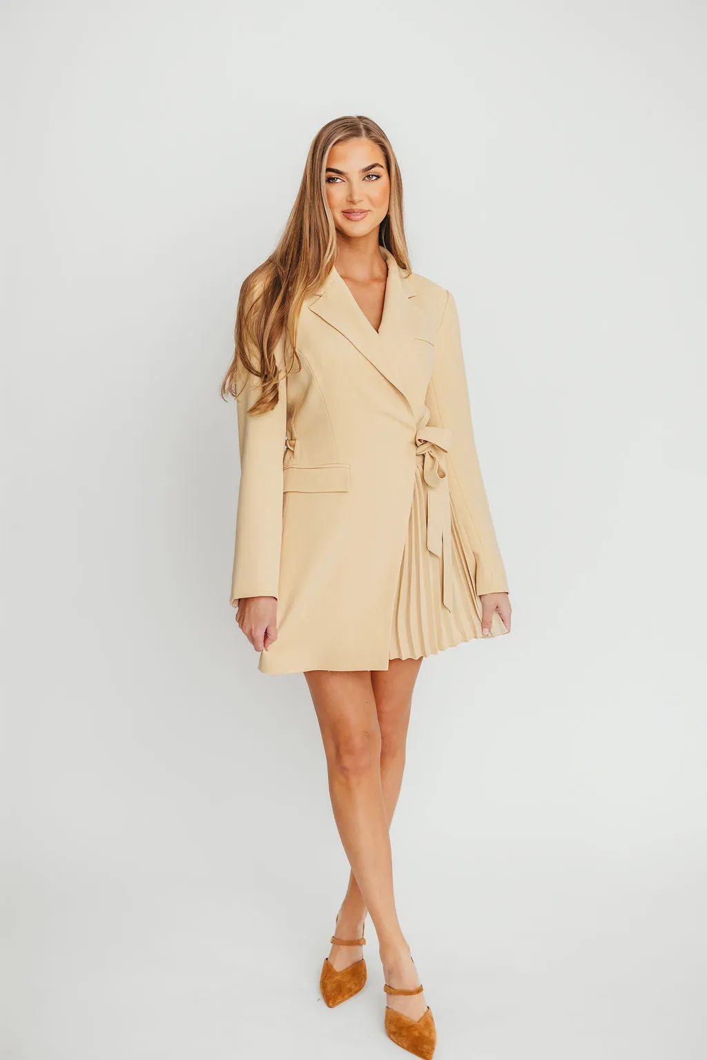Kesari Blazer Mini Dress in Butter