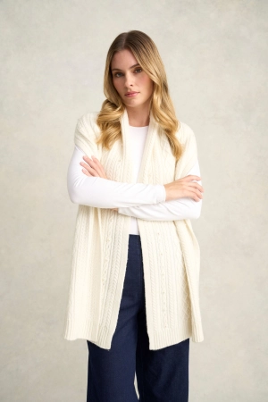 Knitted Pearl Scarf - Cream