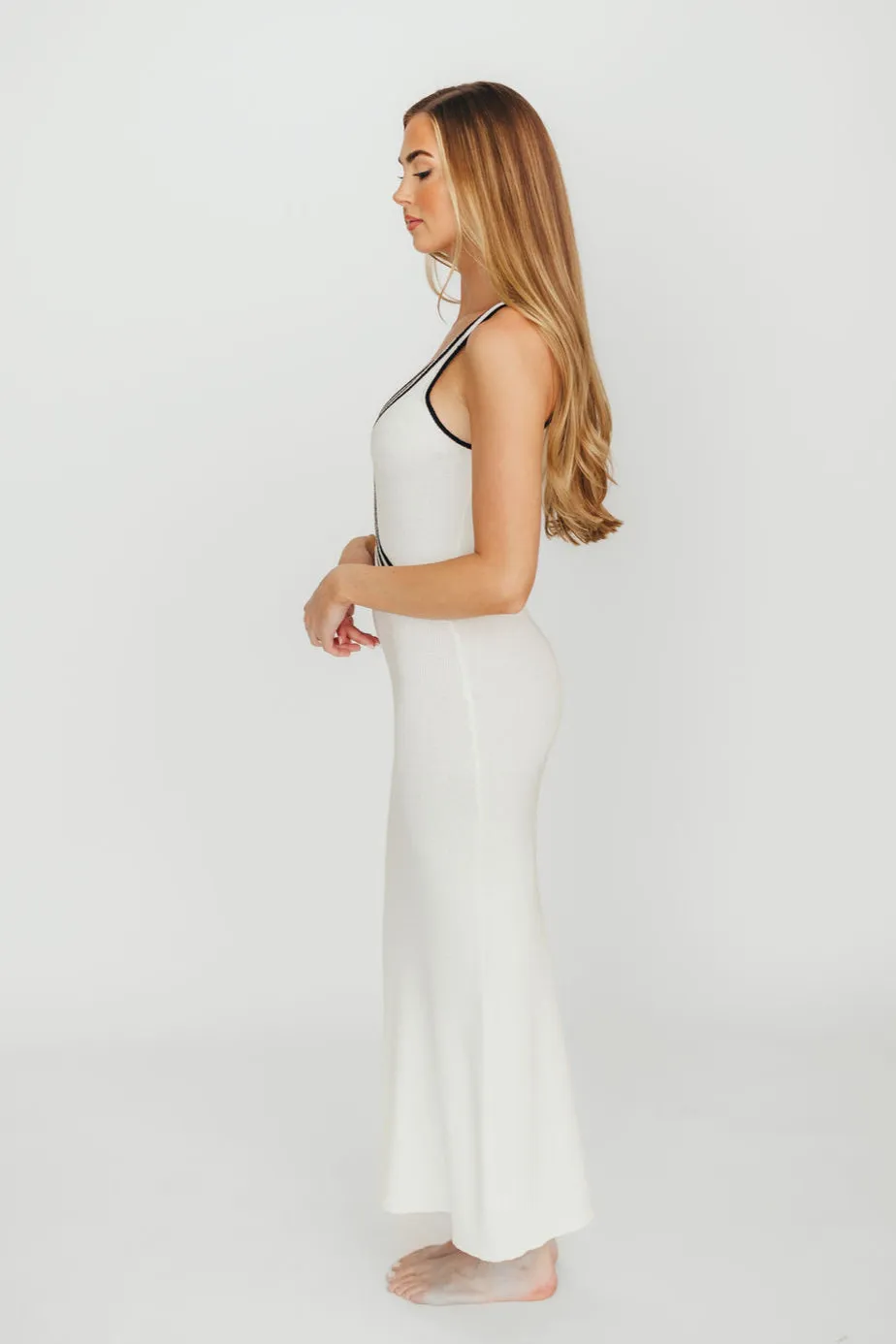 Leah Knit Dress in Cream/Black
