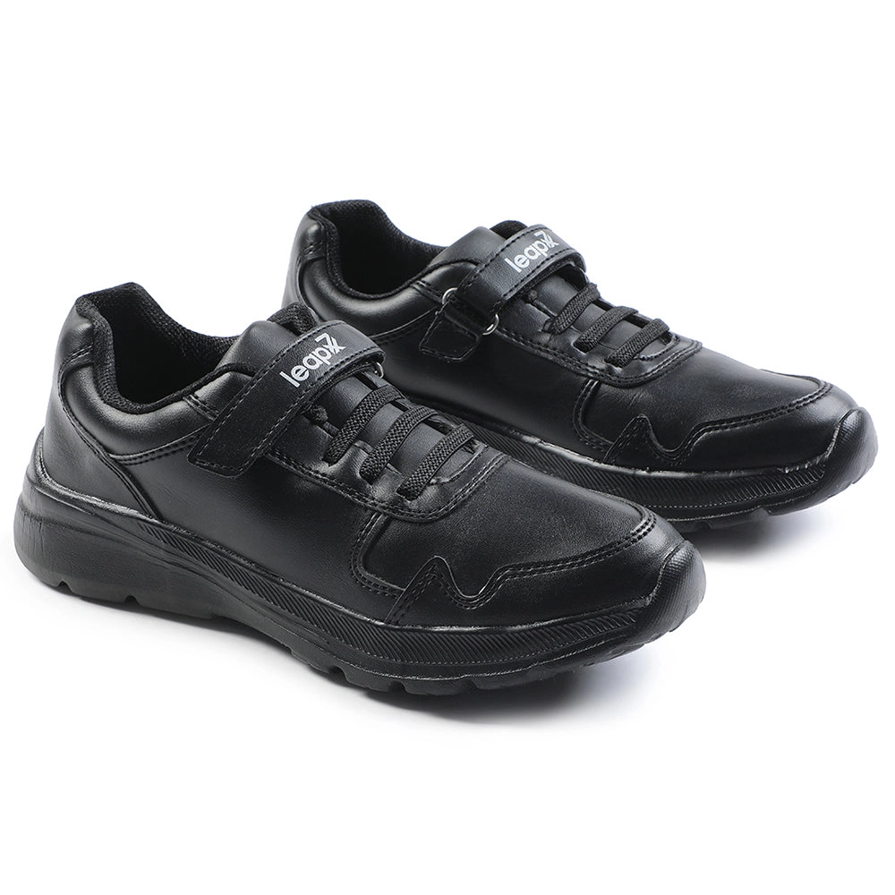 Leap7x Black Velcro Uniform School Shoes For Kids SCHLPRO-3 By Liberty