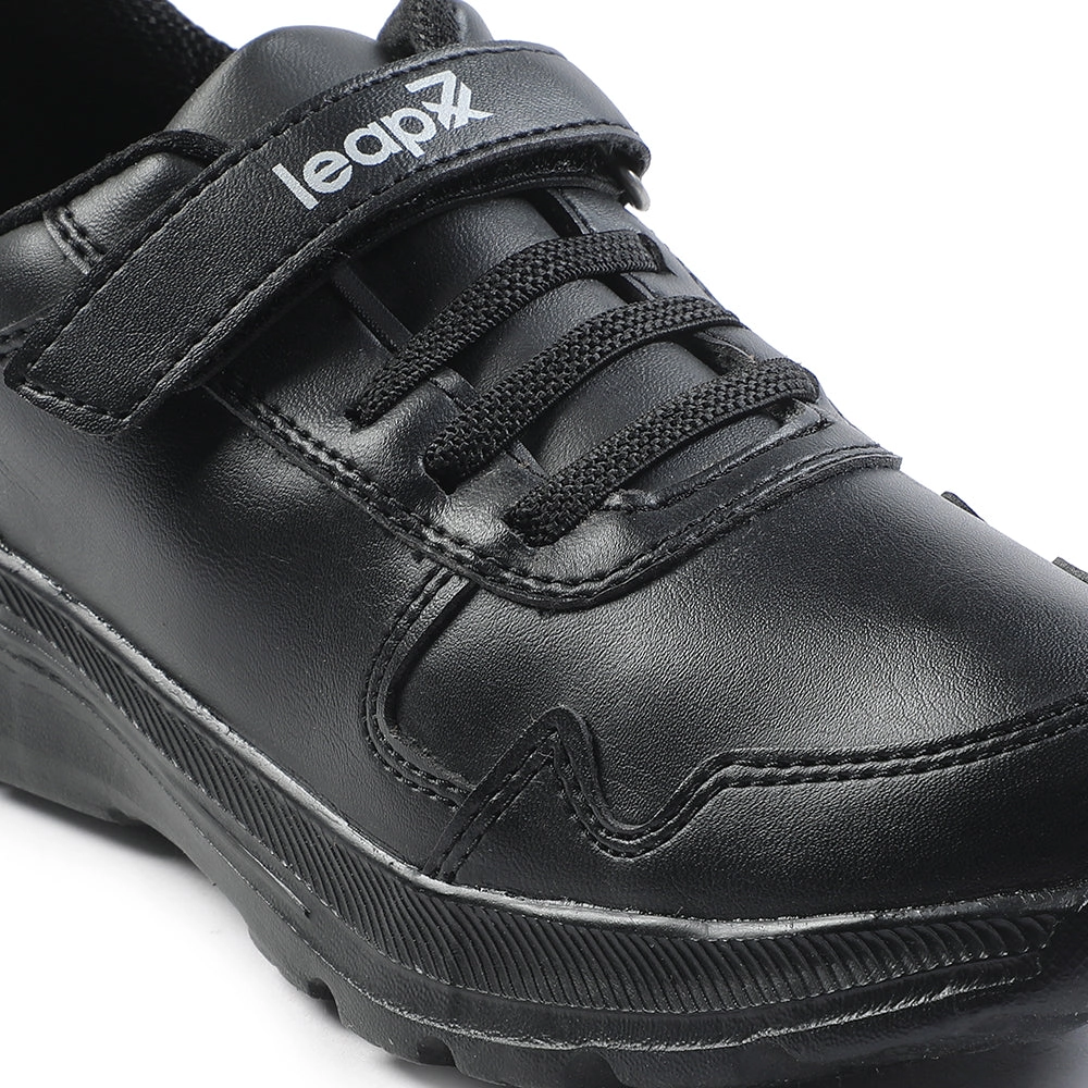 Leap7x Black Velcro Uniform School Shoes For Kids SCHLPRO-3 By Liberty