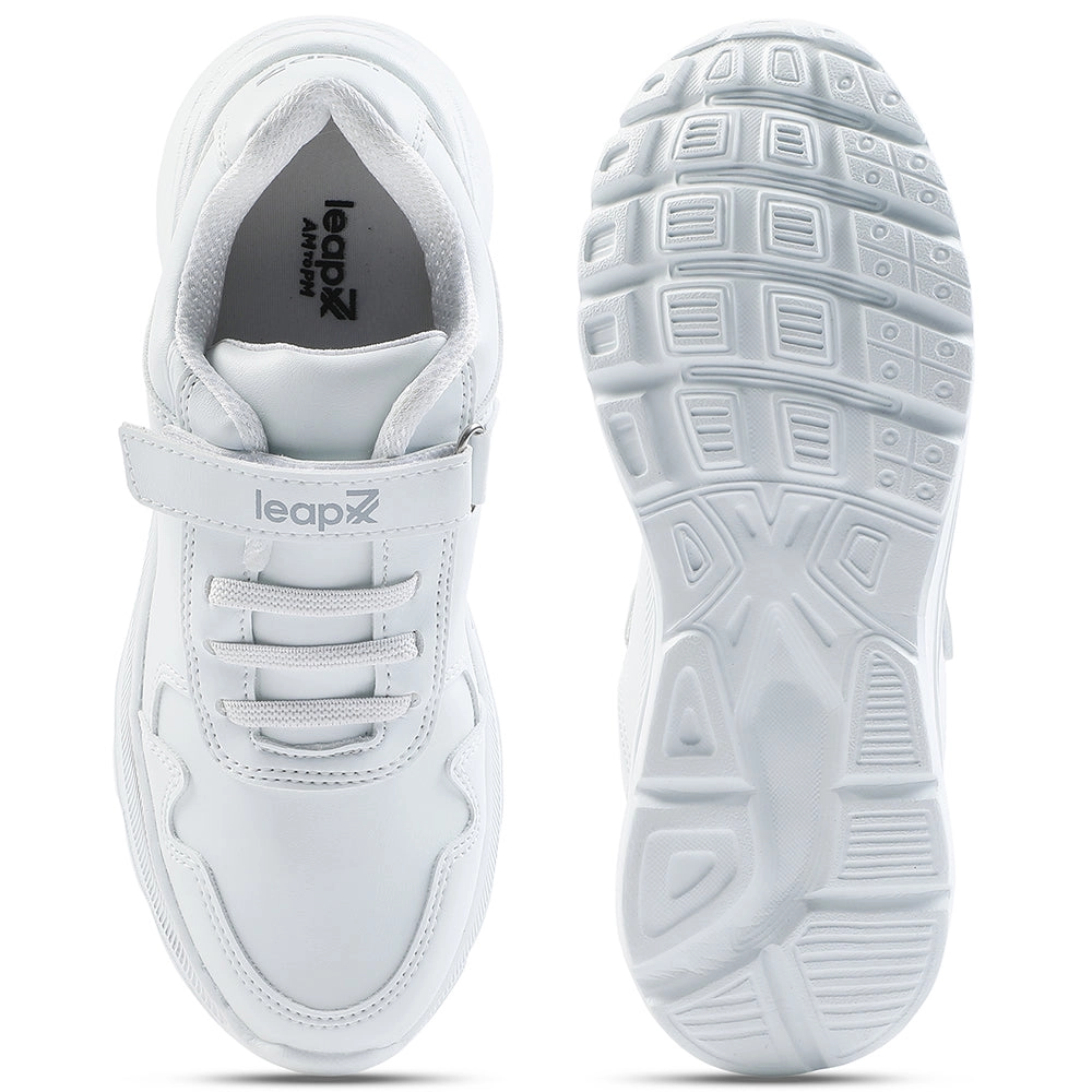 Leap7x White Velcro Uniform School Shoes For Kids SCHLPRO-3 By Liberty