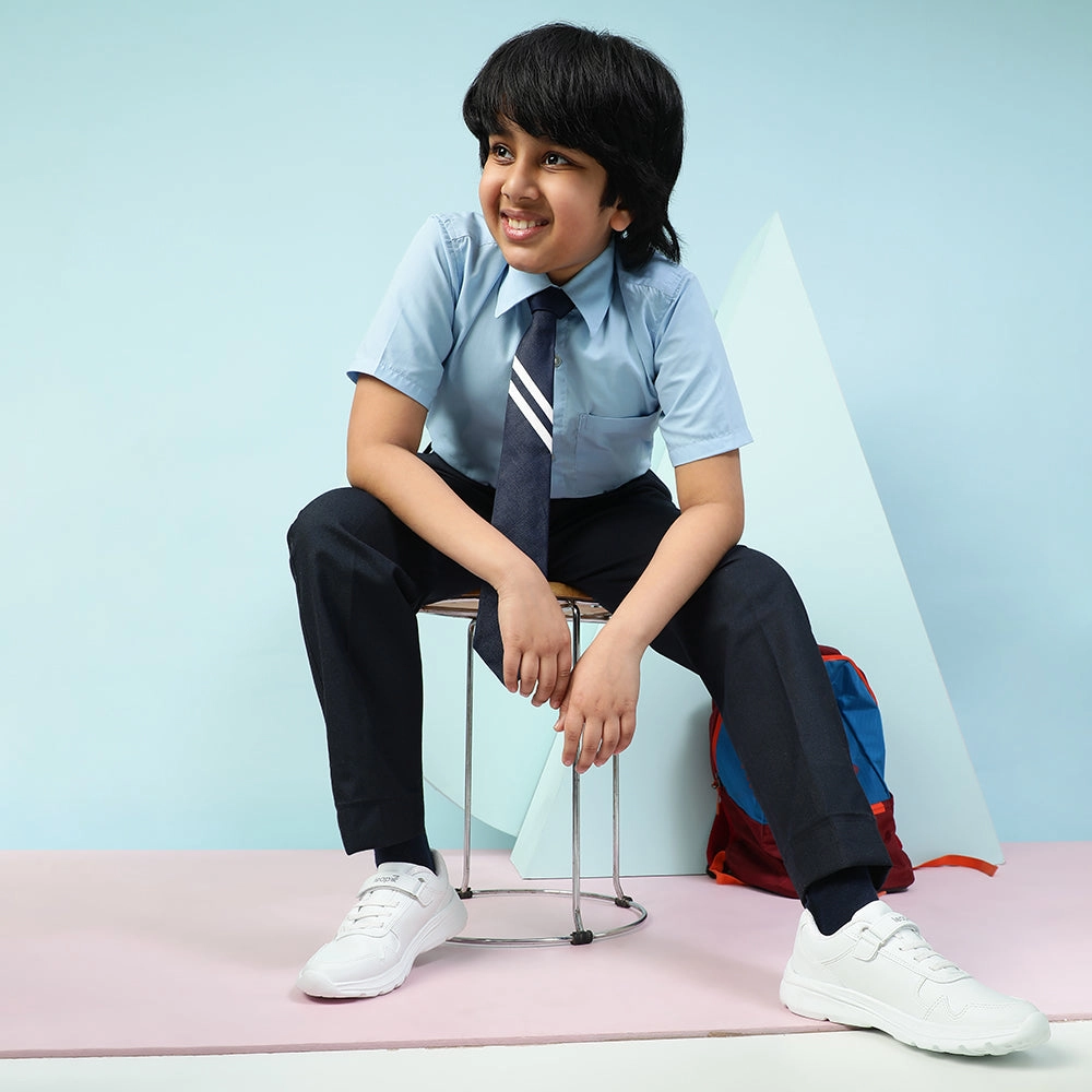 Leap7x White Velcro Uniform School Shoes For Kids SCHLPRO-3 By Liberty