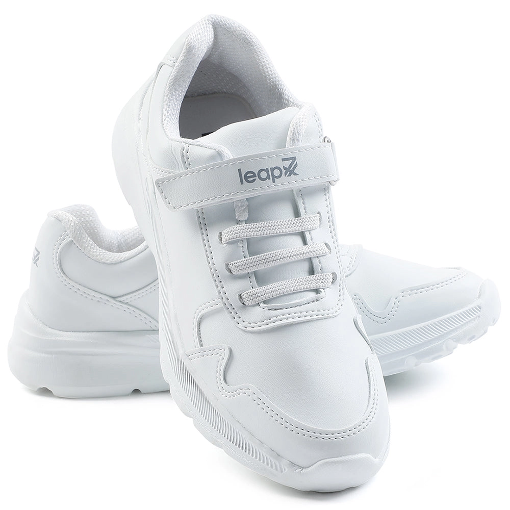 Leap7x White Velcro Uniform School Shoes For Kids SCHLPRO-3 By Liberty
