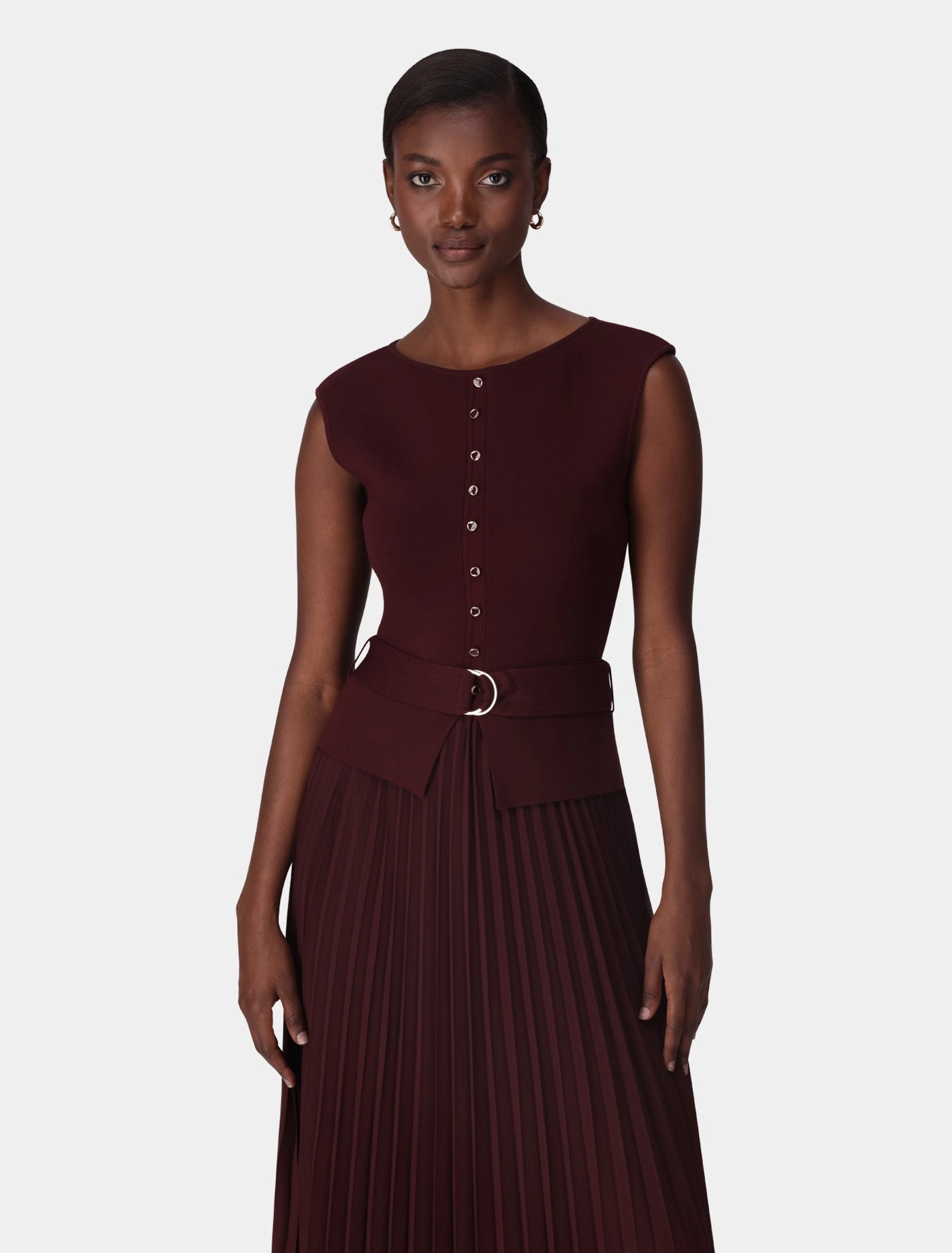 Lelani Pleat Hem Midi Dress