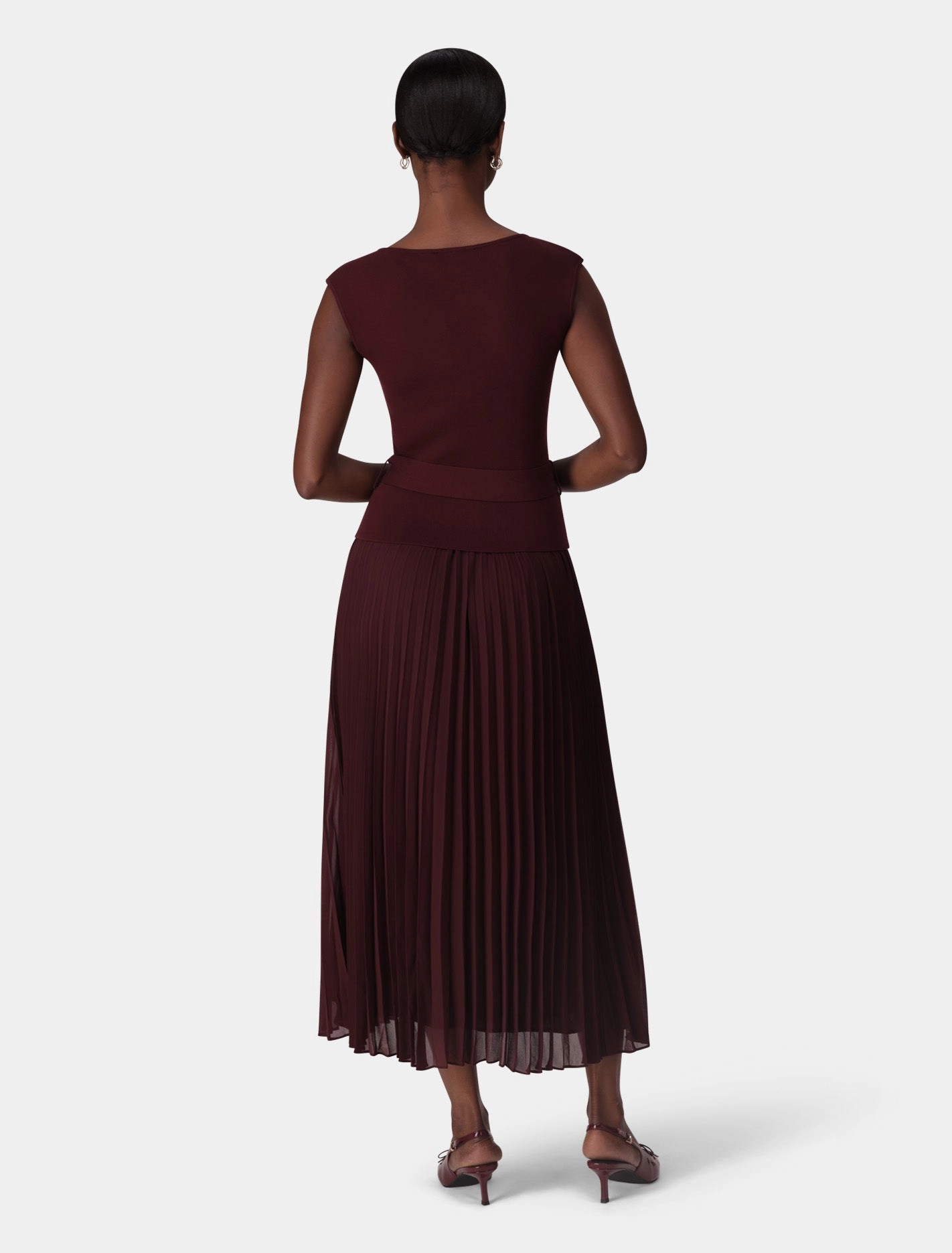 Lelani Pleat Hem Midi Dress