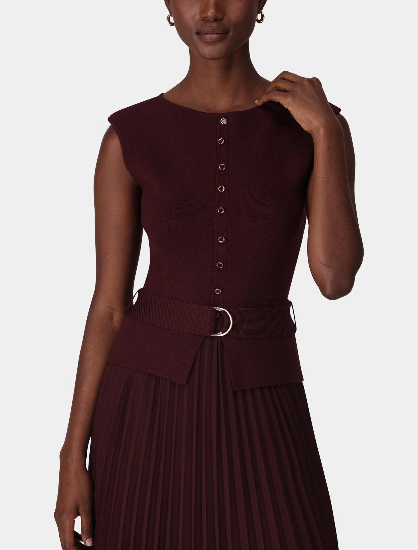 Lelani Pleat Hem Midi Dress