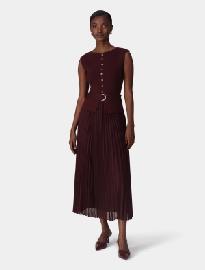 Lelani Pleat Hem Midi Dress