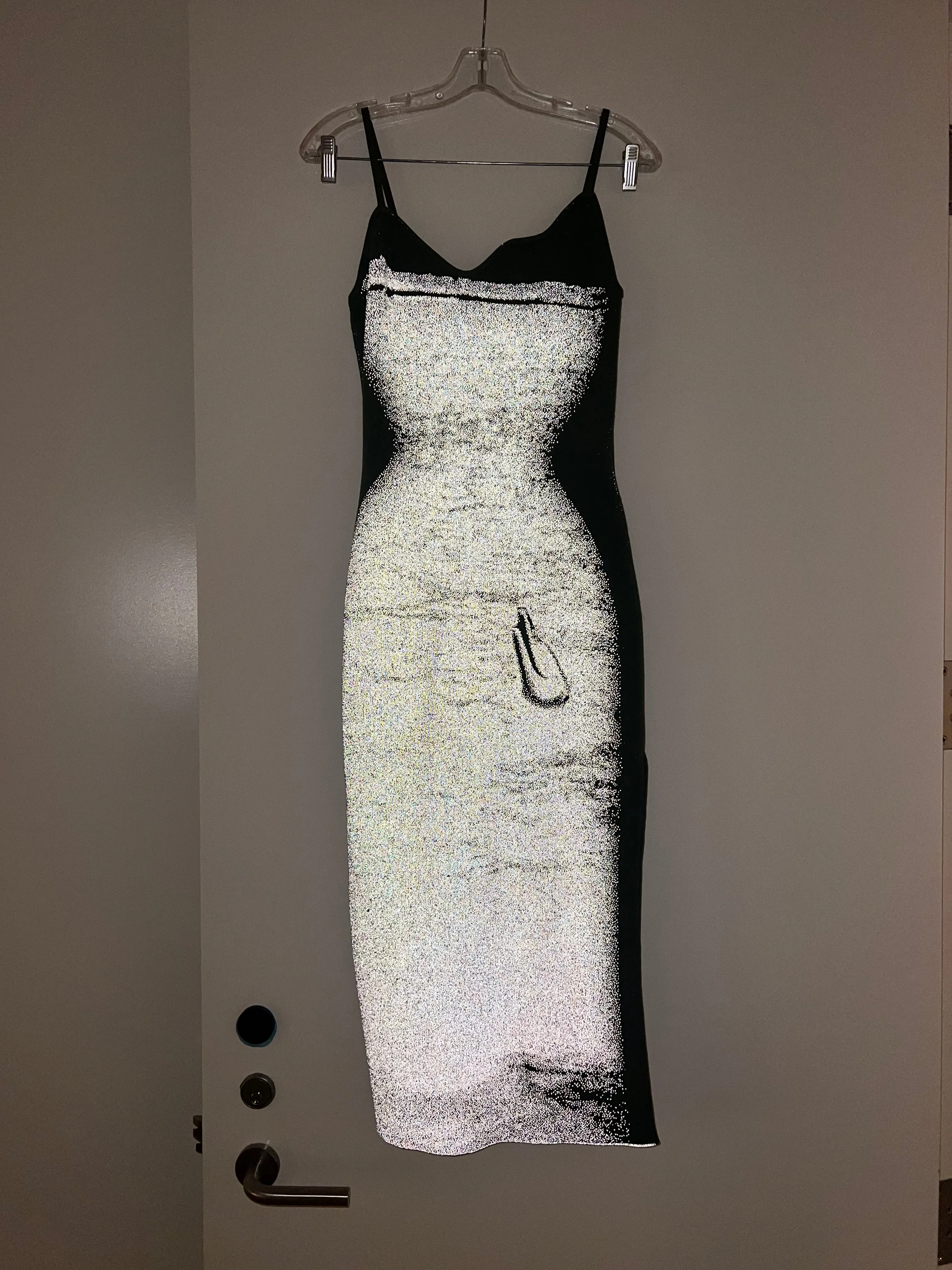 LILAC FLASH LIGHT REFLECTIVE WAVY DRESS