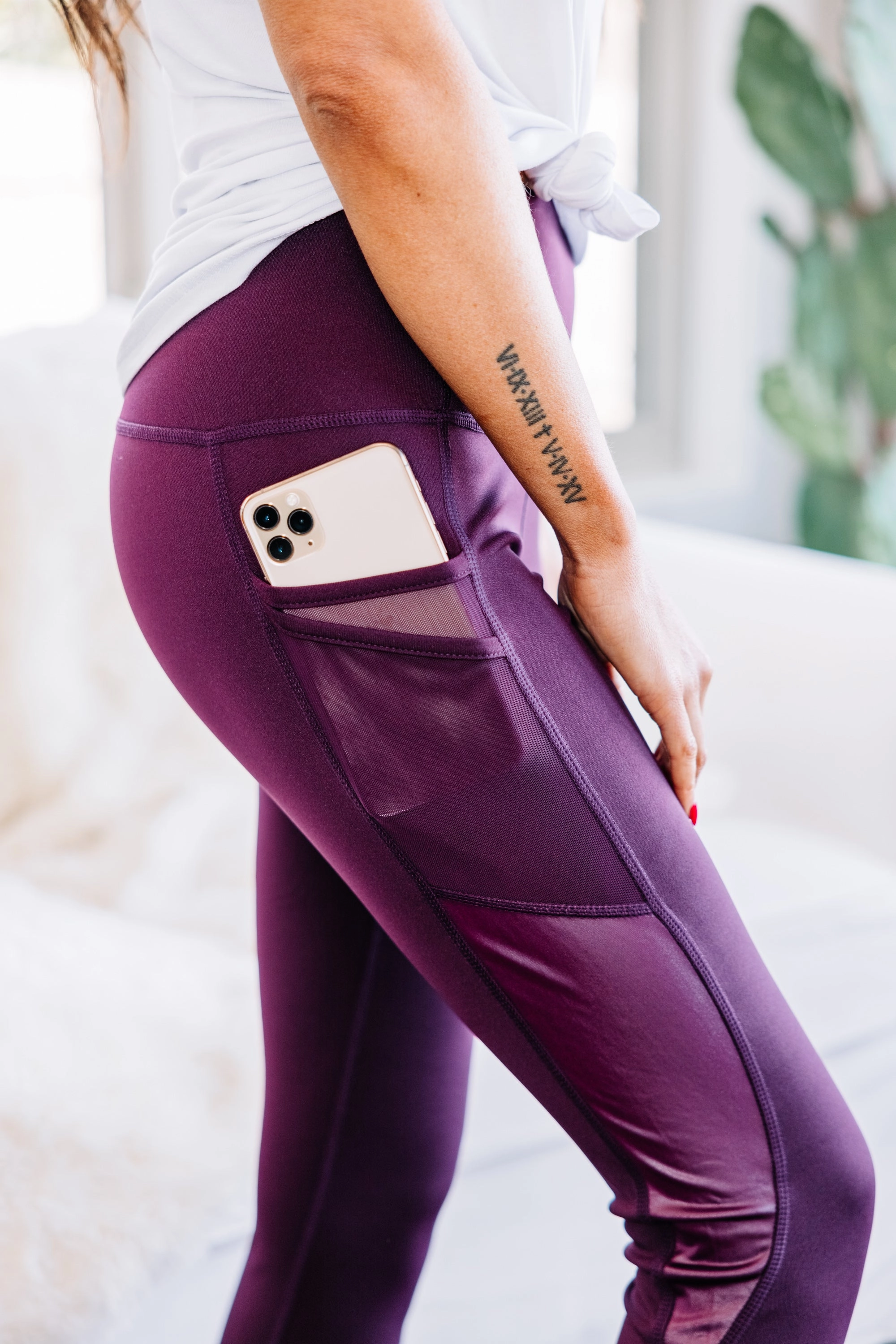Live For Fun Wine Red Leggings