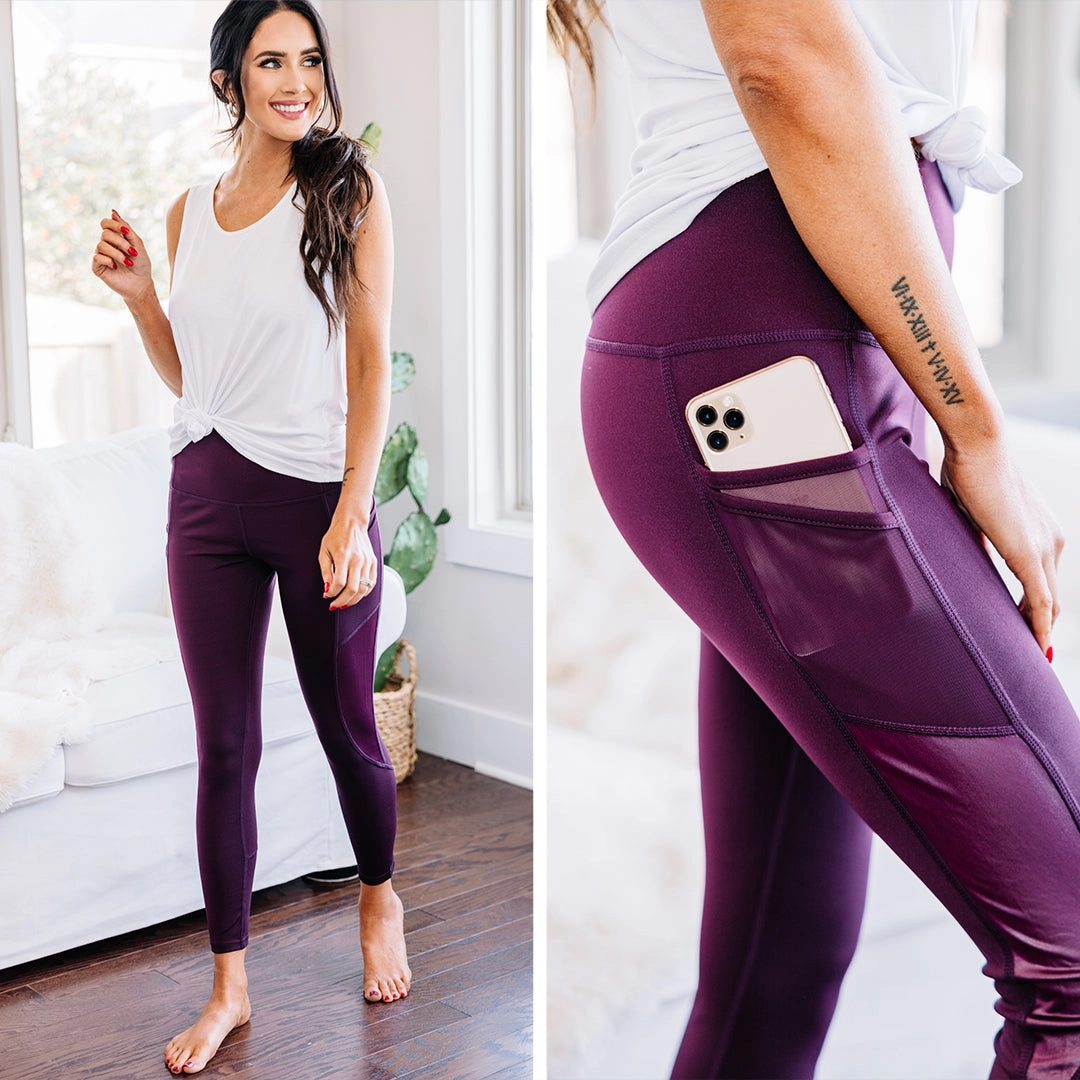 Live For Fun Wine Red Leggings