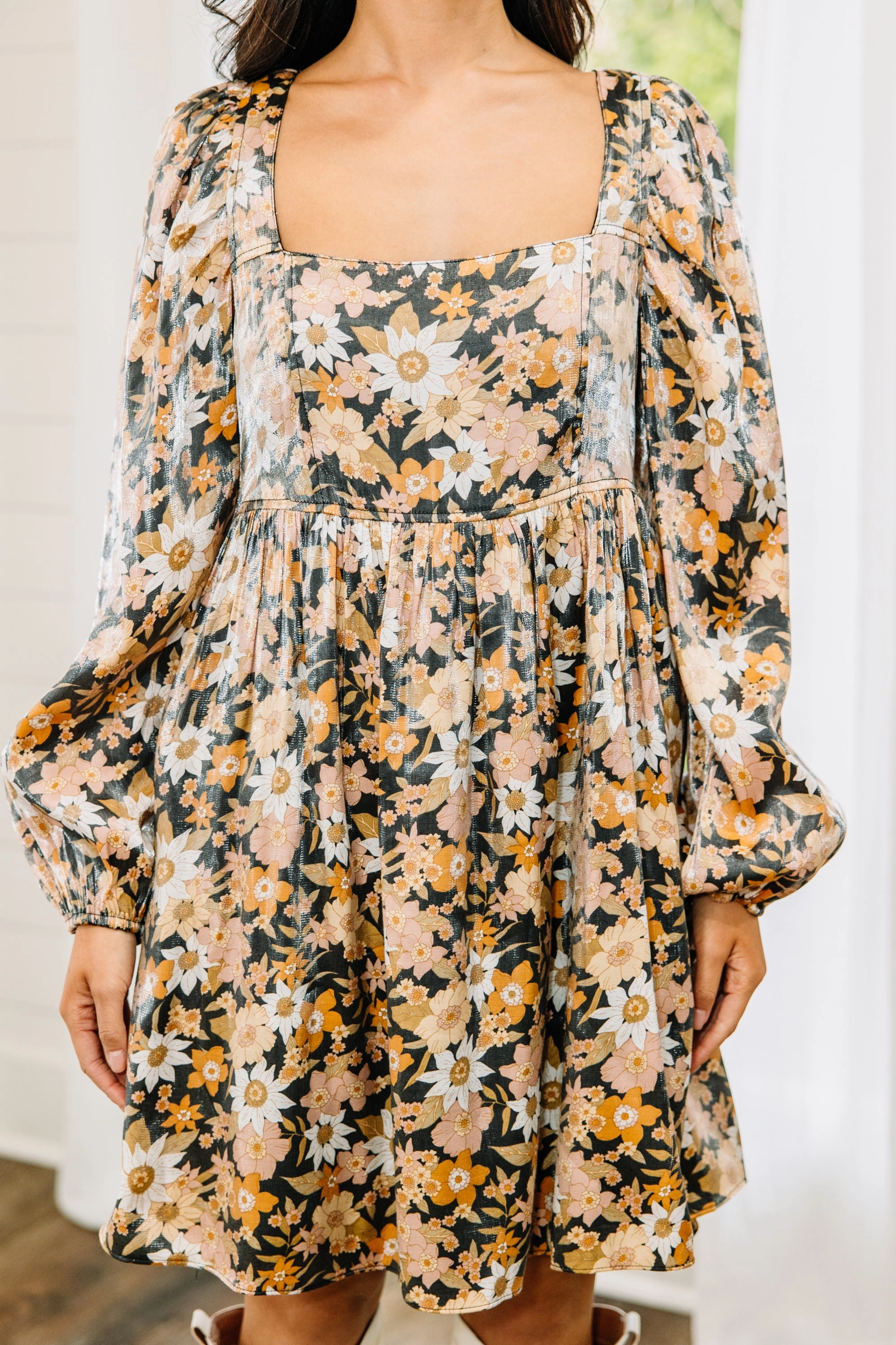 Living My Best Live Black Floral Babydoll Dress