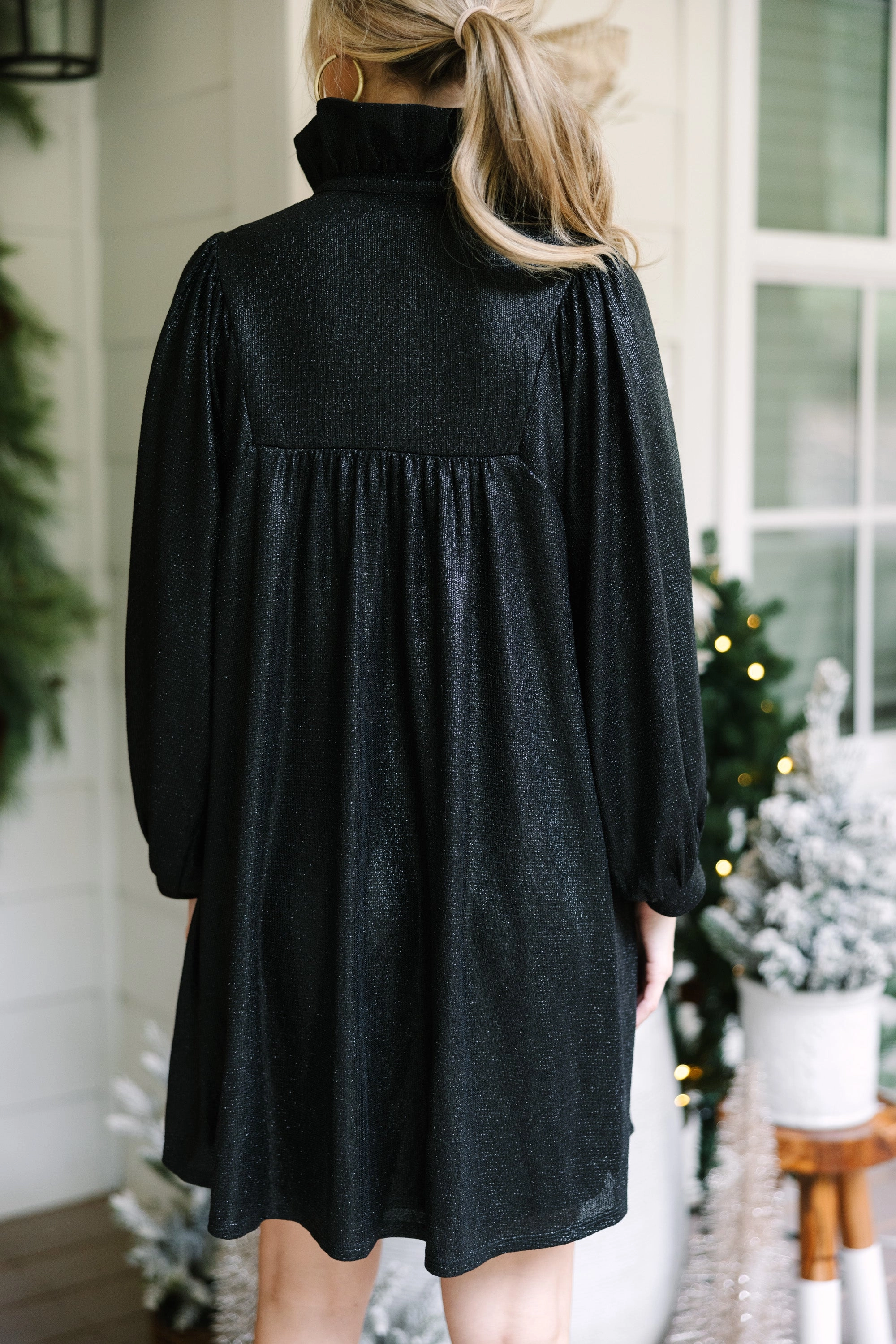 Looking For Fun Black Glitter Dress