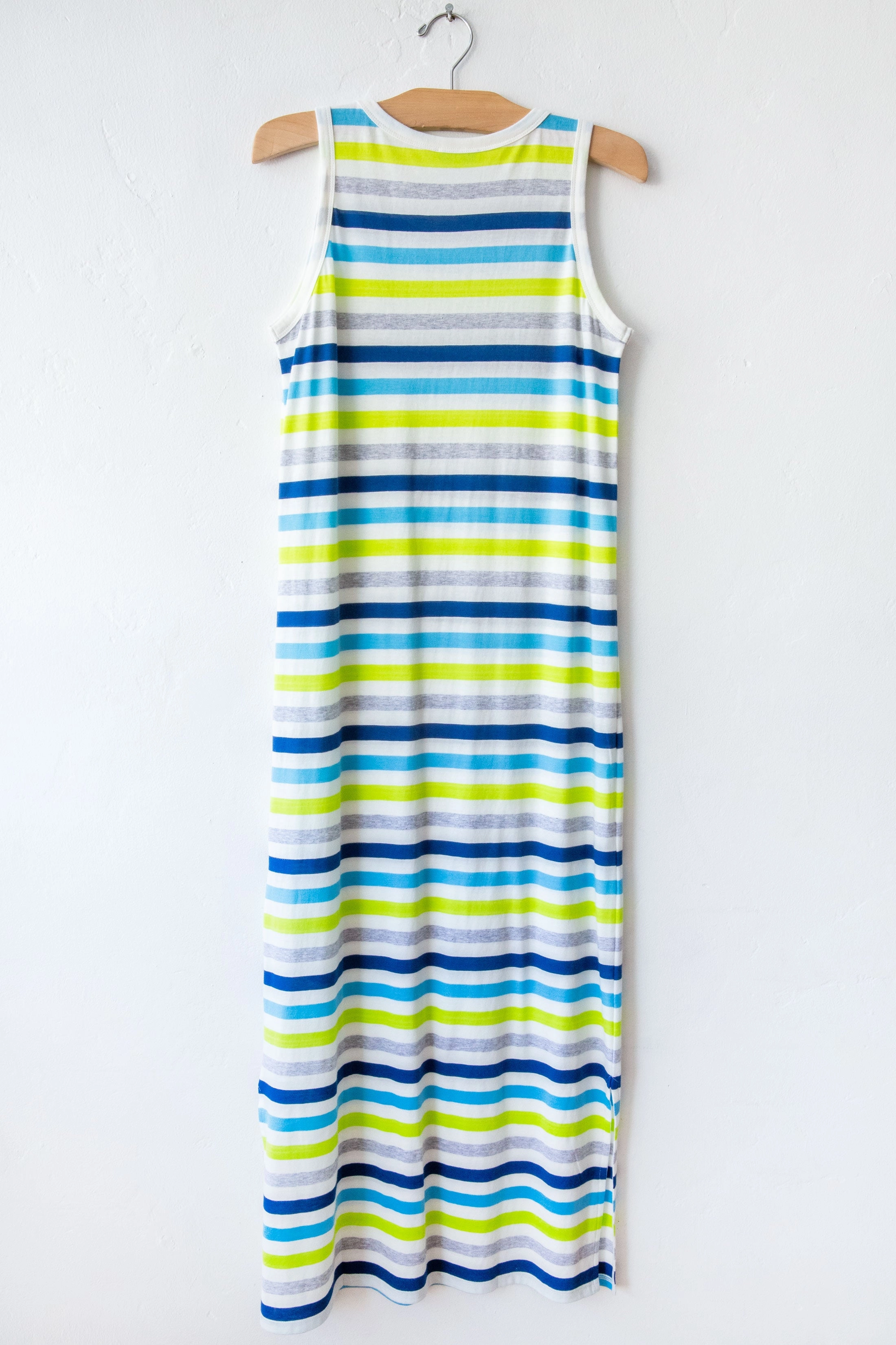 lost & found turq stripe long tank dress