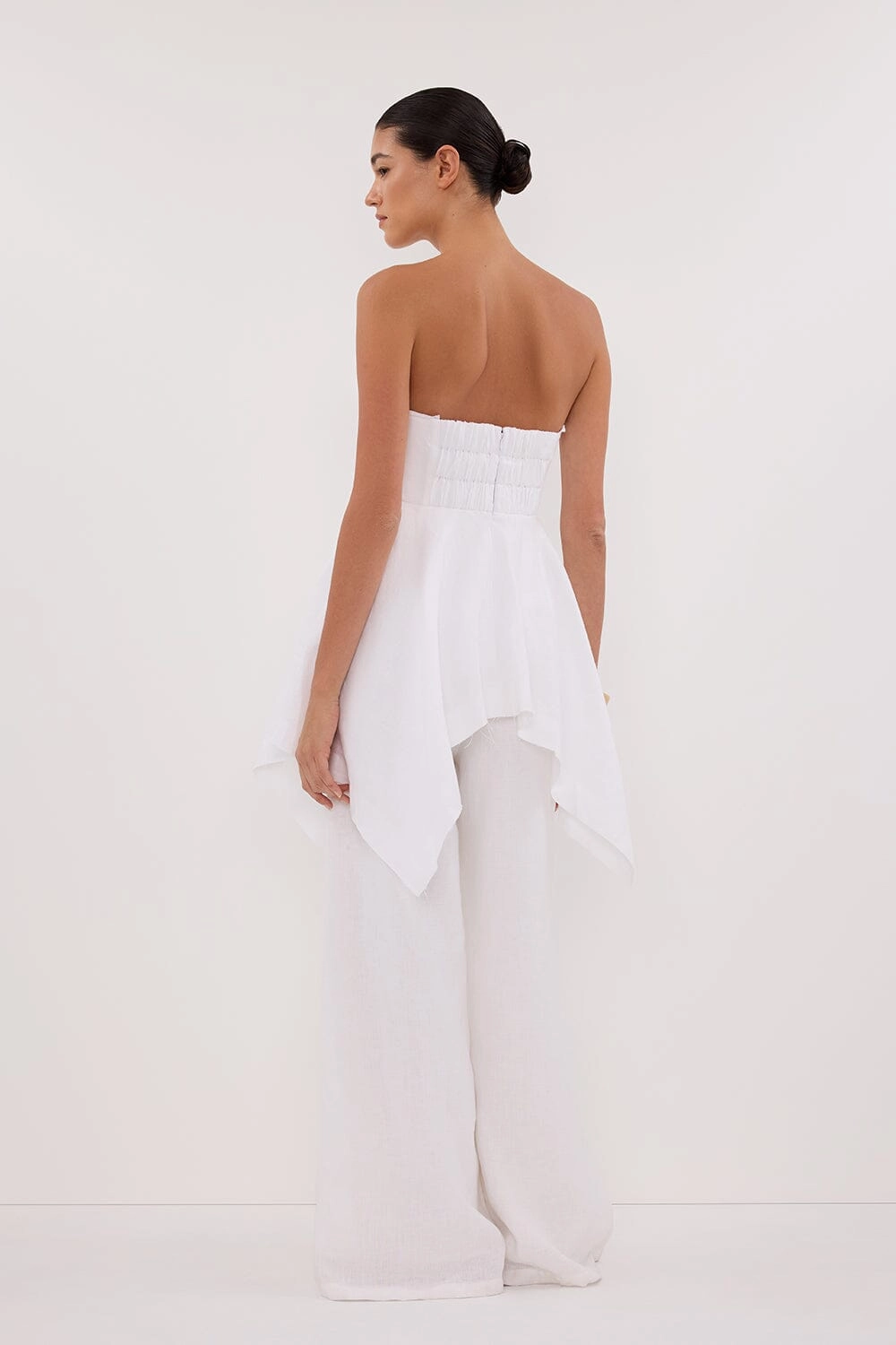 LUNA WHITE LINEN HANDKERCHIEF TOP