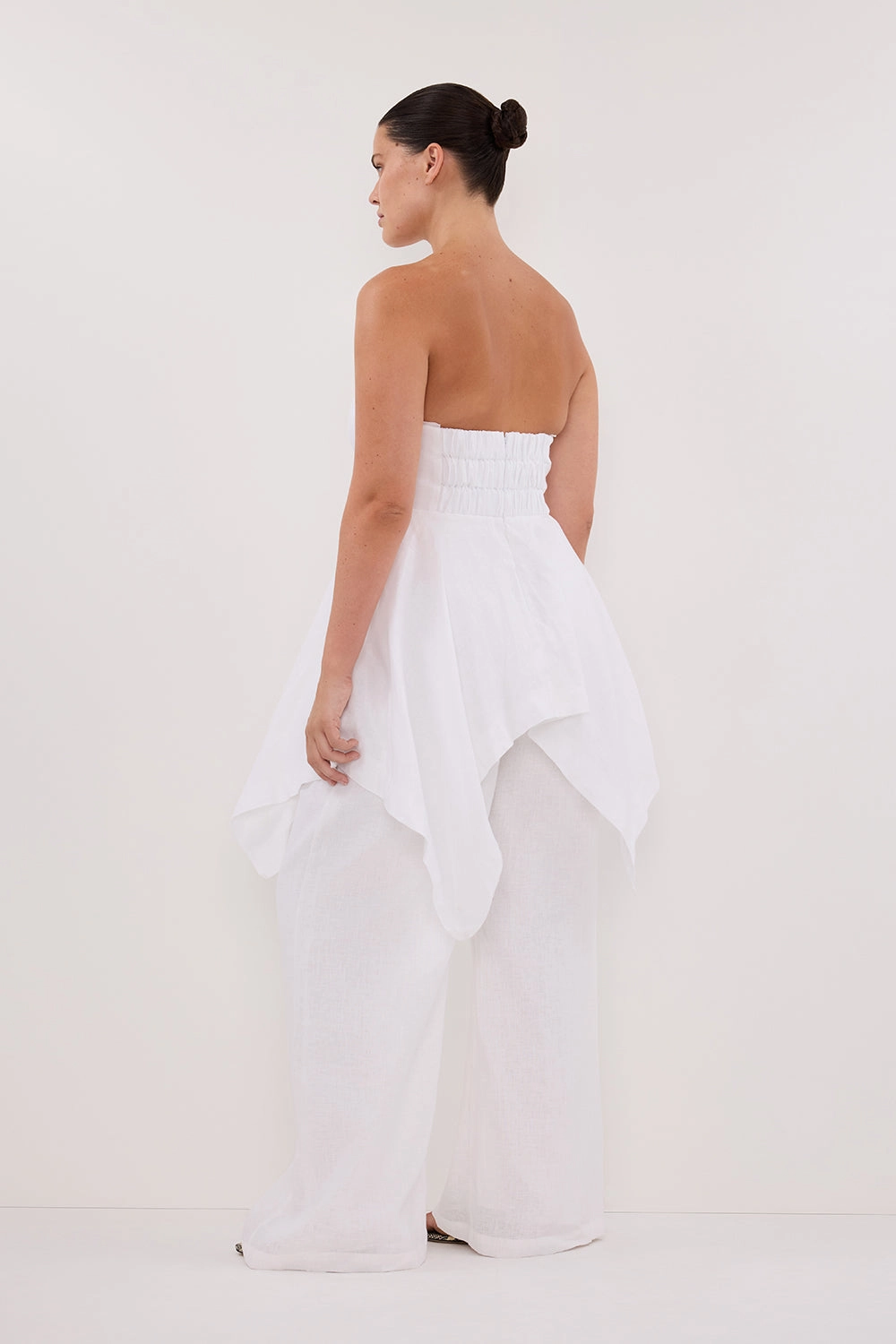 LUNA WHITE LINEN HANDKERCHIEF TOP