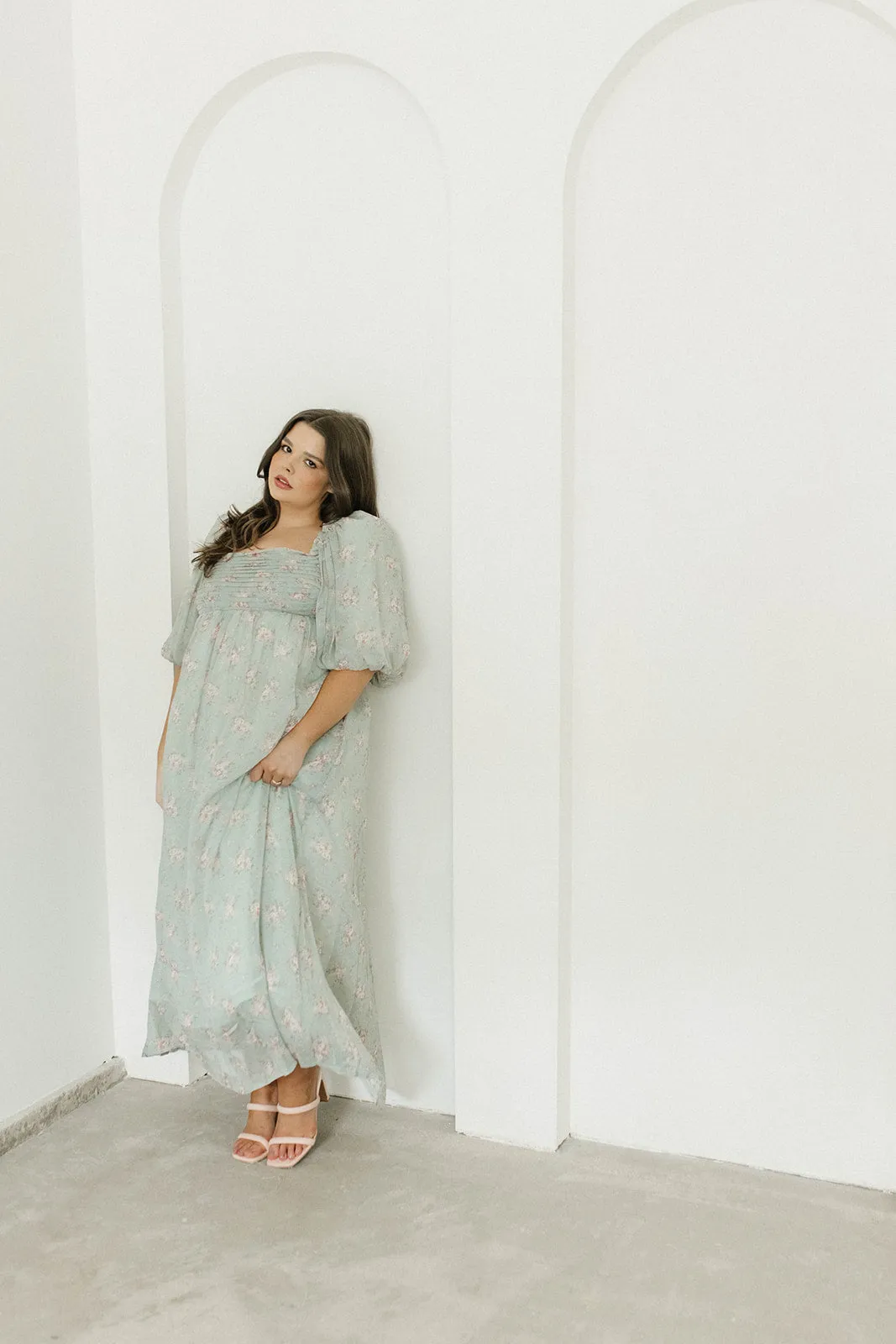 Melody Maxi Dress in Turquoise Floral - Bump Friendly & Inclusive Sizing (S-3XL)